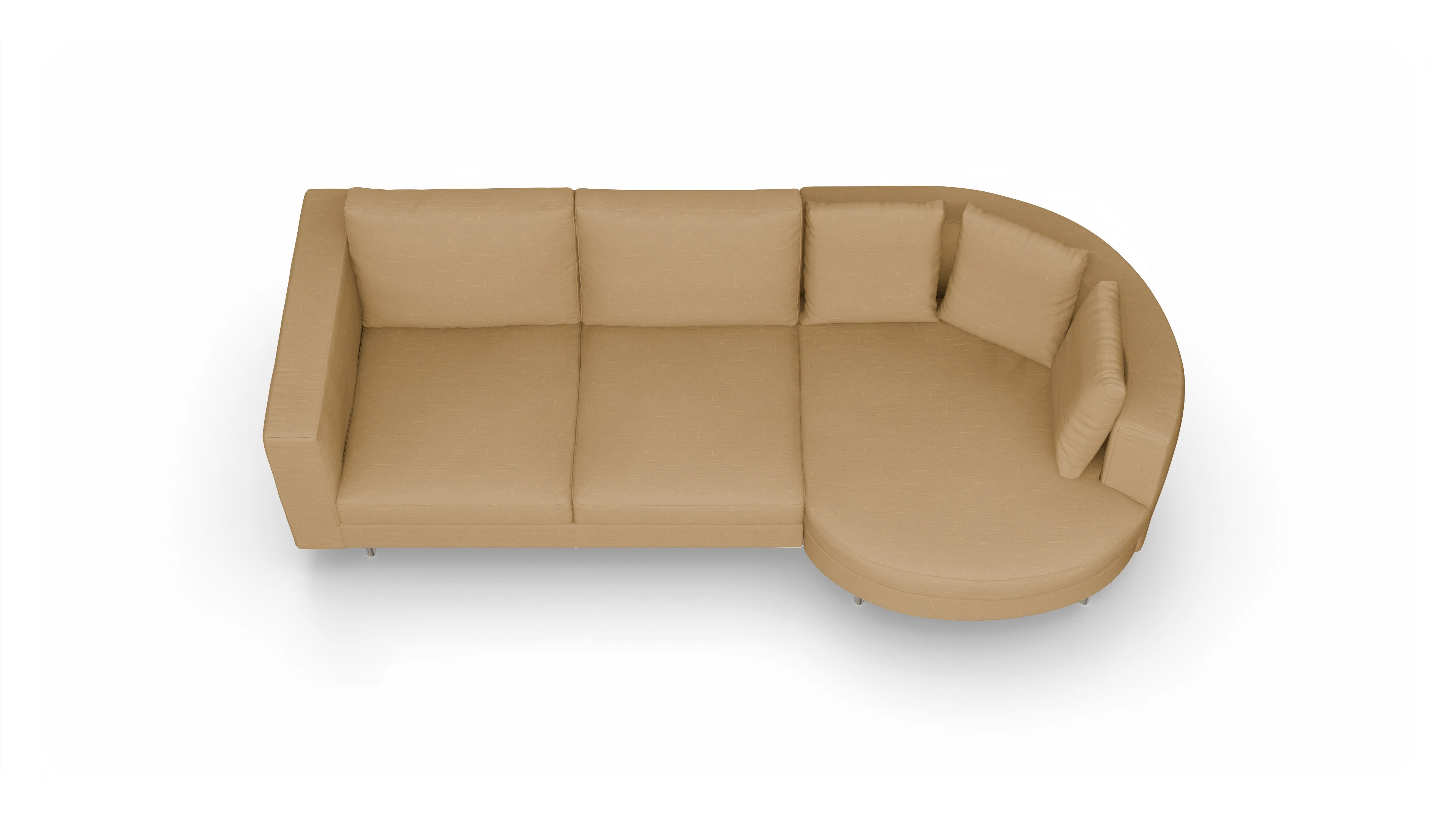 Ansicht des Produktes Silea Sofa mit Rec rechts in Stoff gelb