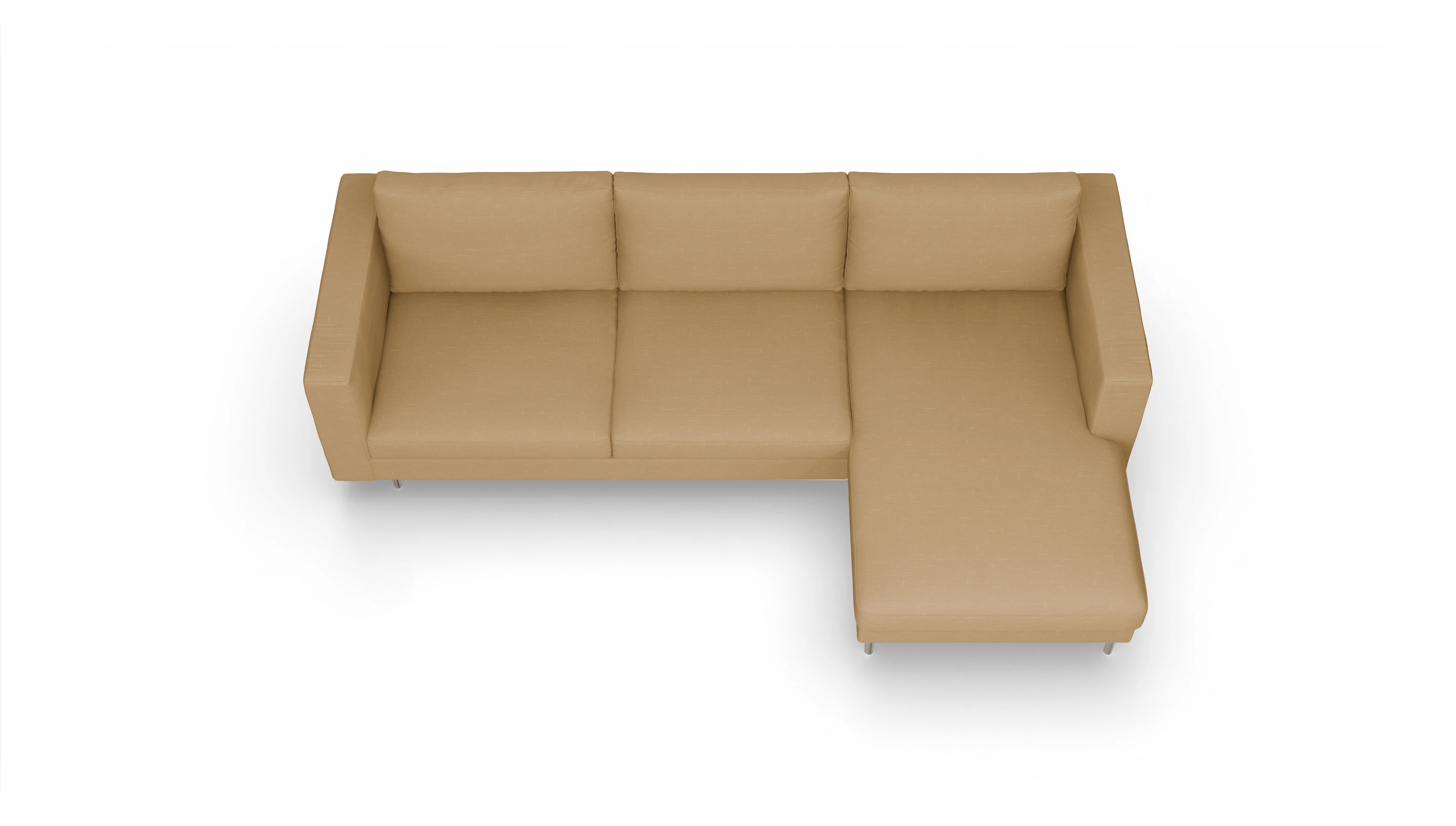 Ansicht des Produktes Silea Sofa mit Rec rechts in Stoff gelb
