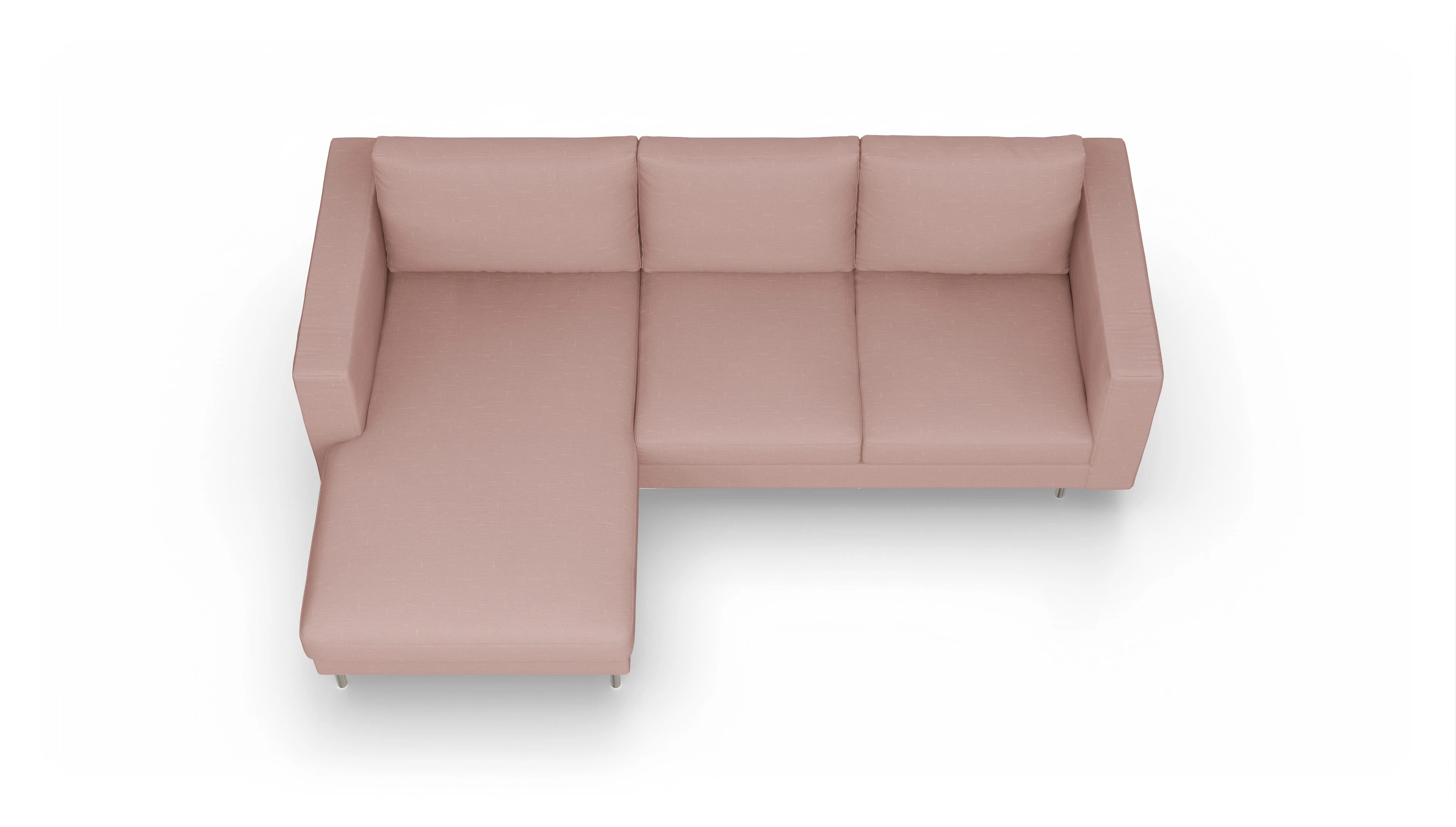Design-Sofa Silea Ansicht des Produktes Silea Sofa mit Rec links in Stoff rot