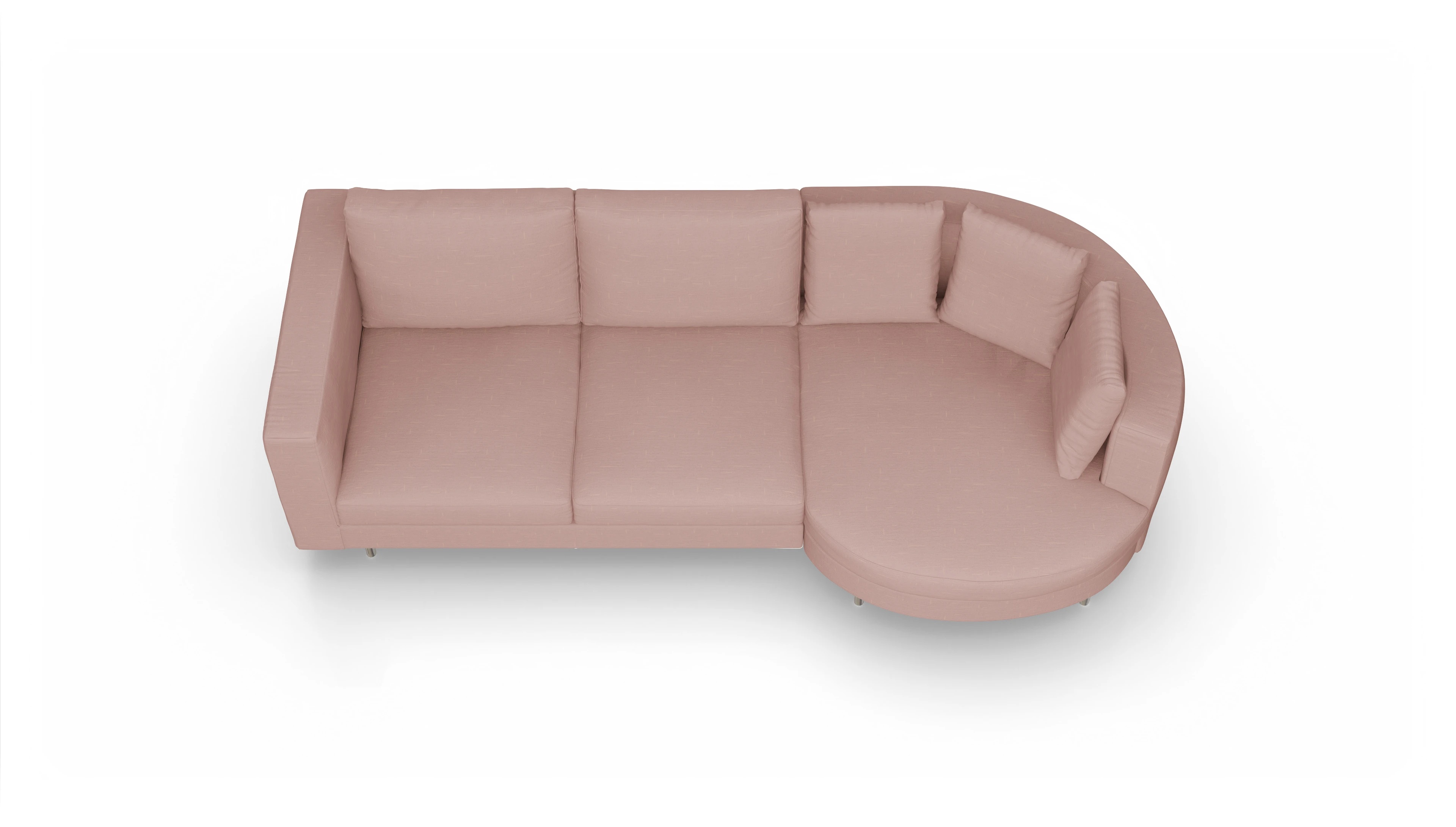 Ansicht des Produktes Silea Sofa mit Rec rechts in Stoff rot