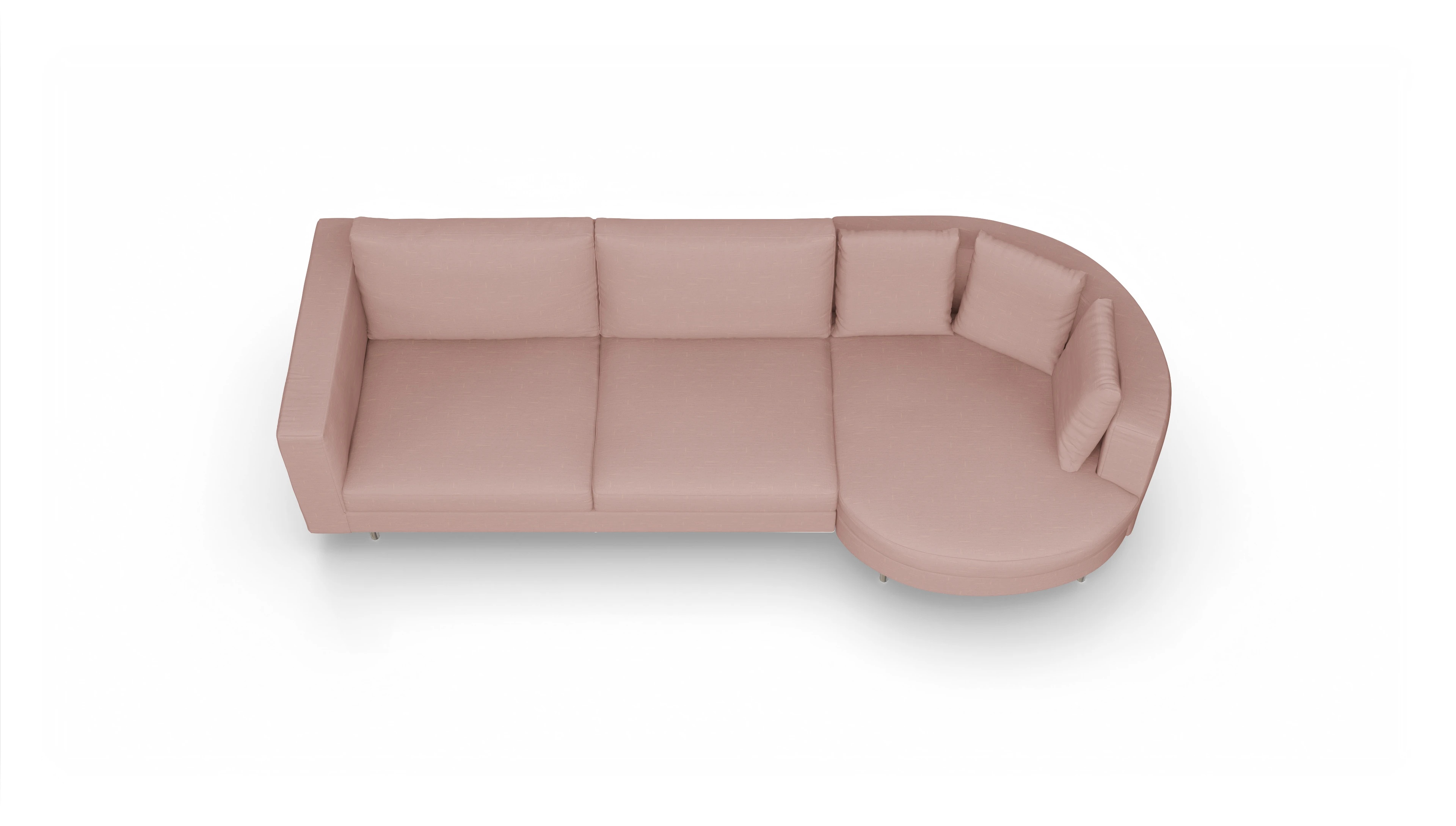 Design-Sofa Silea Ansicht des Produktes Silea Sofa mit Rec rechts in Stoff rot