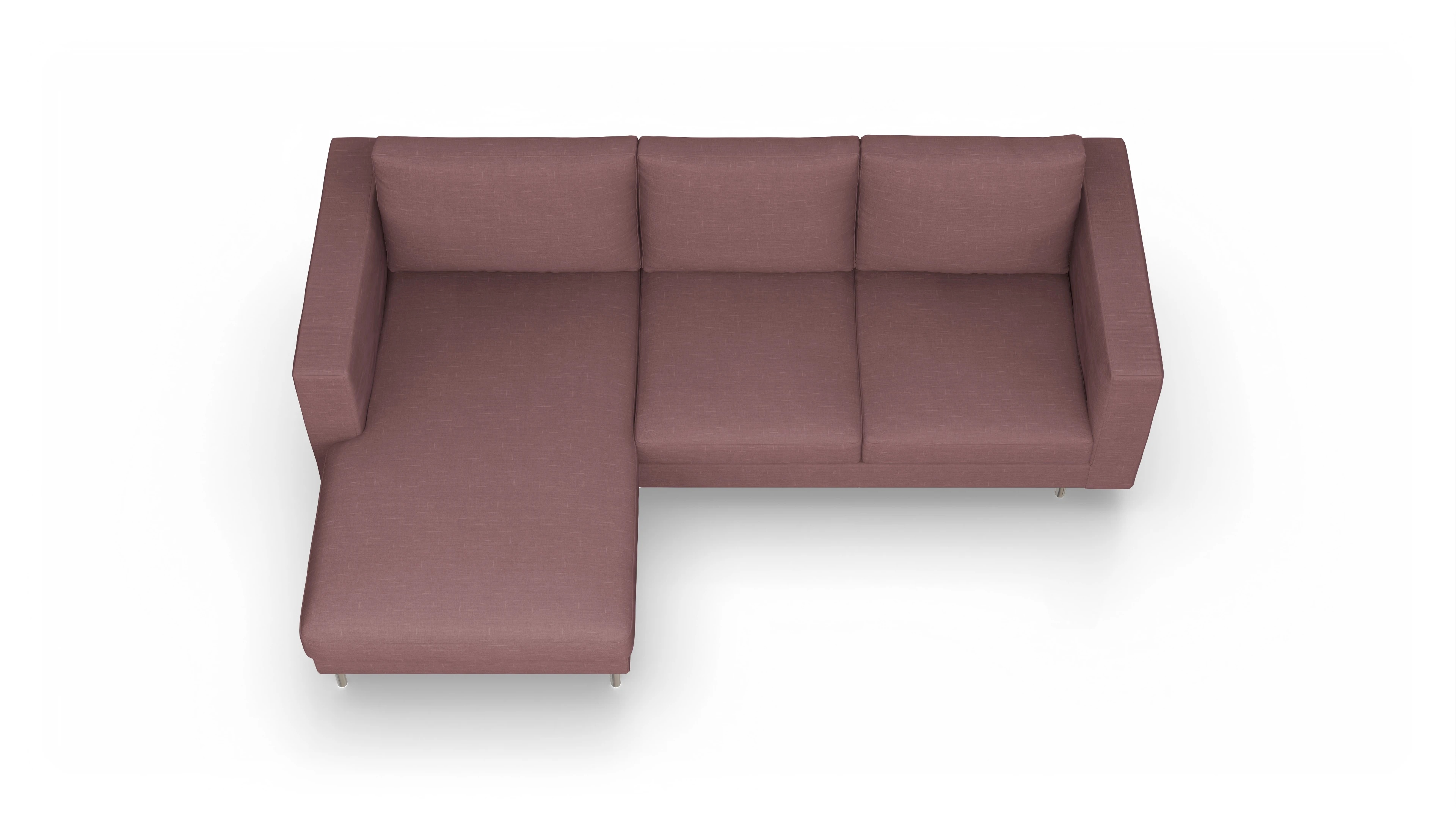 Ansicht des Produktes Silea Sofa mit Rec links in Stoff rot