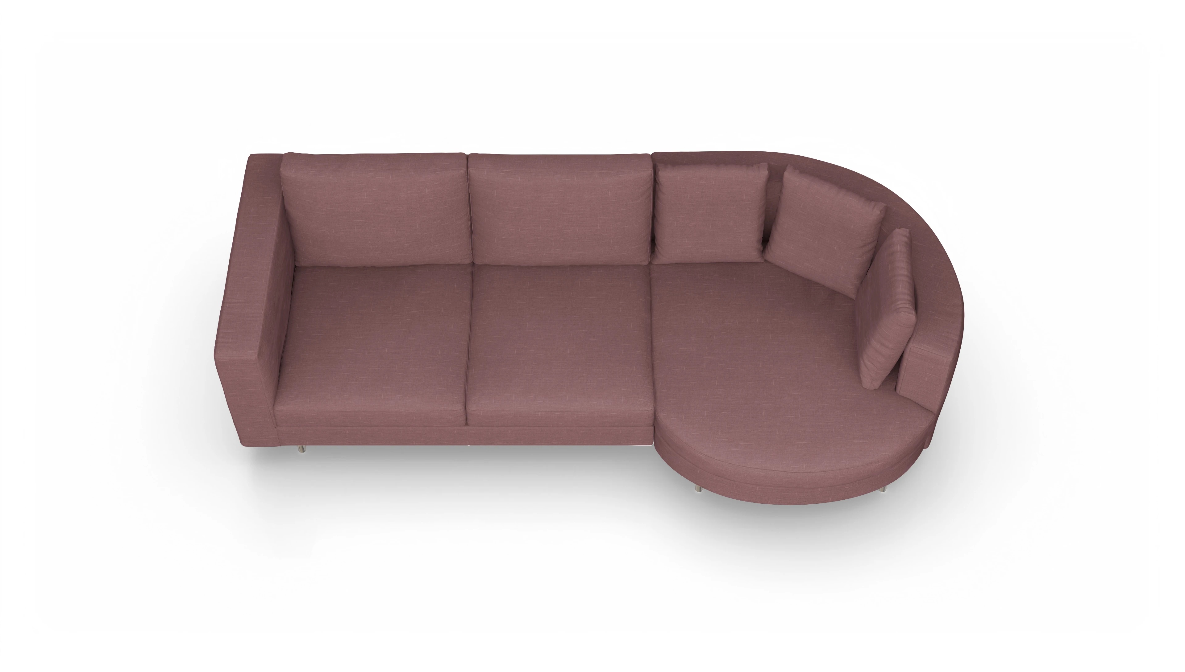 Ansicht des Produktes Silea Sofa mit Rec rechts in Stoff rot