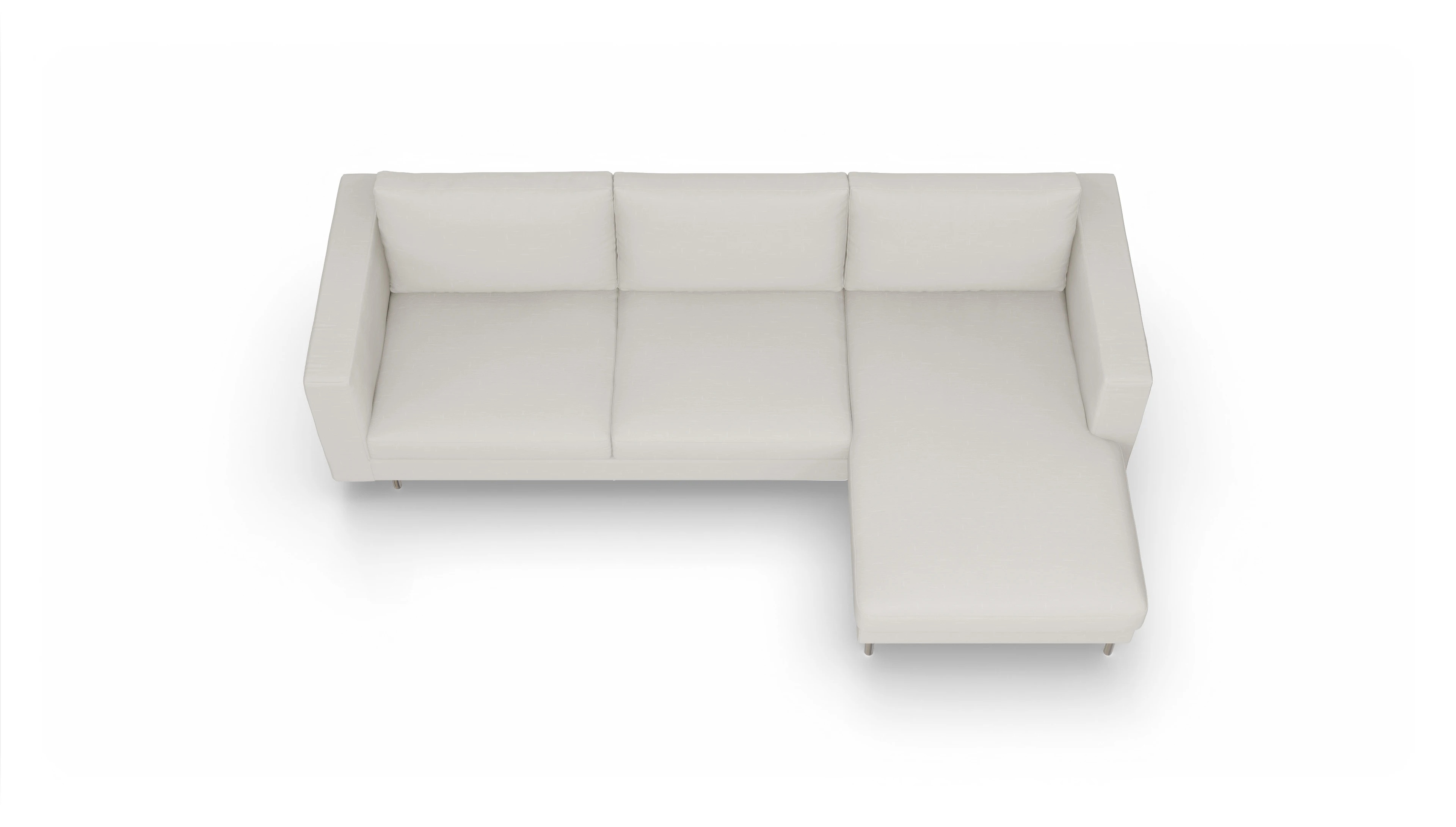 Ansicht des Produktes Silea Sofa mit Rec rechts in Stoff weiß