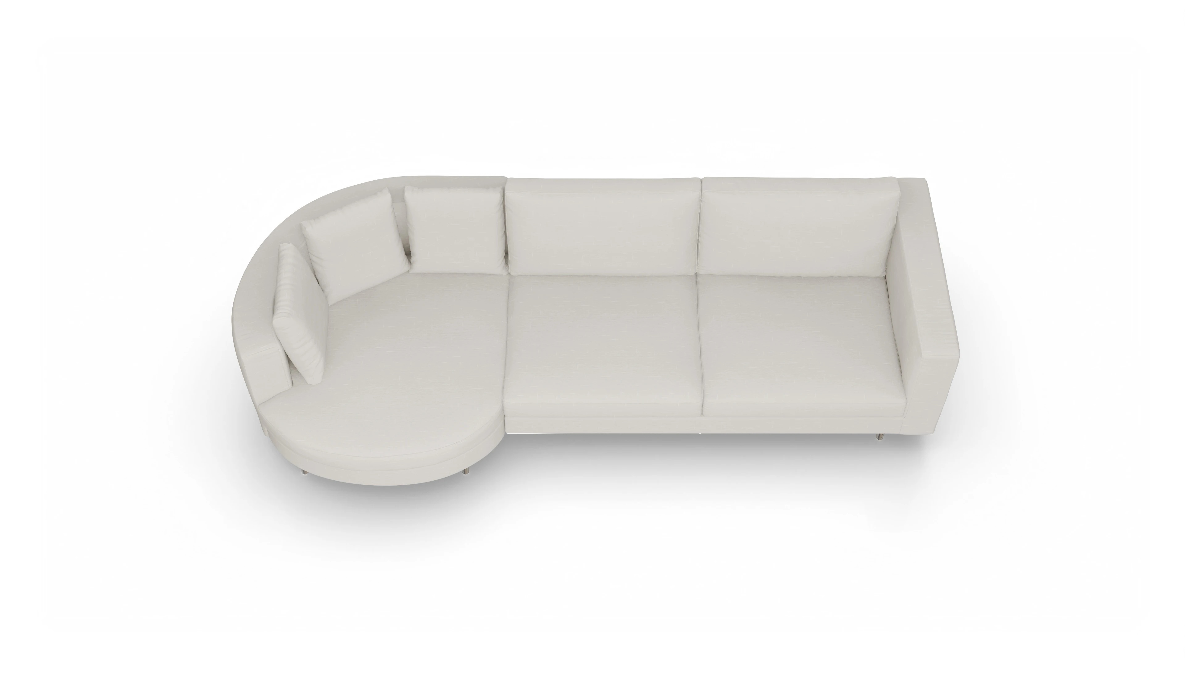 Ansicht des Produktes Silea Sofa mit Rec rechts in Stoff weiß
