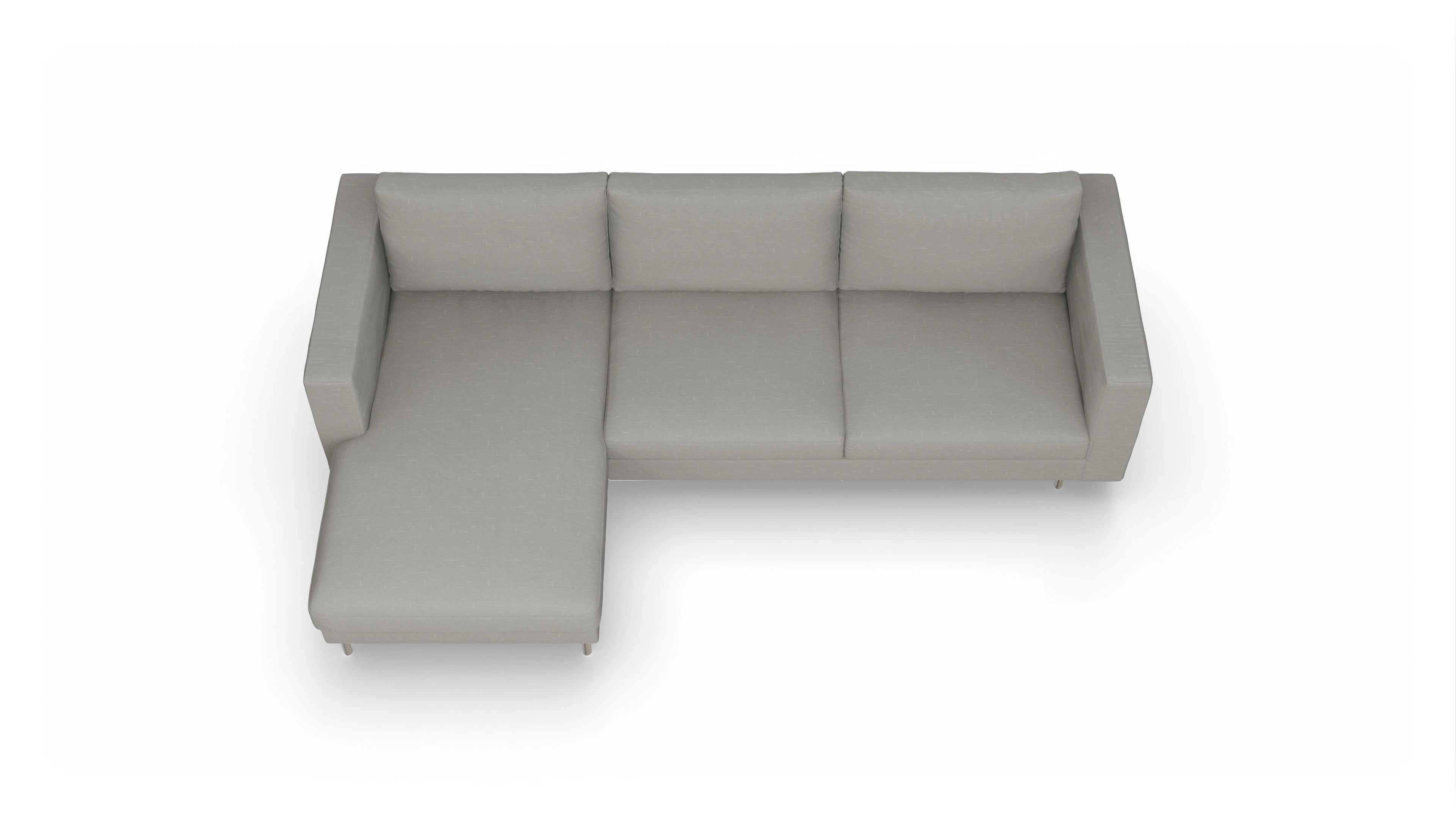 Ansicht des Produktes Silea Sofa mit Rec links in Stoff grau
