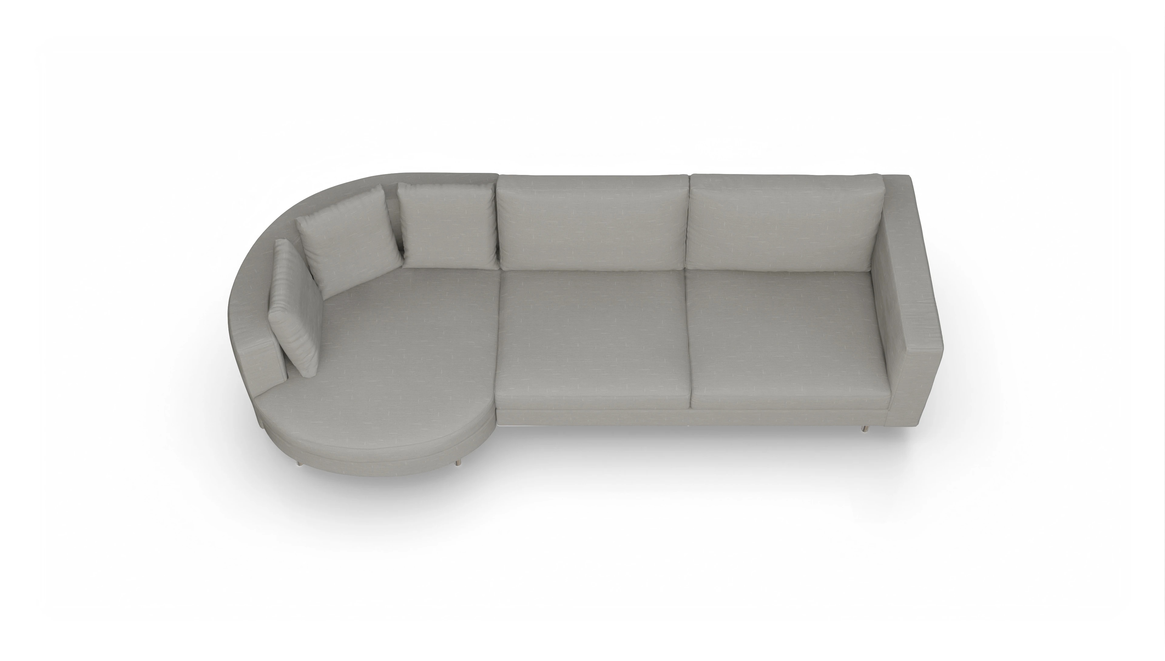 Ansicht des Produktes Silea Sofa mit Rec rechts in Stoff grau
