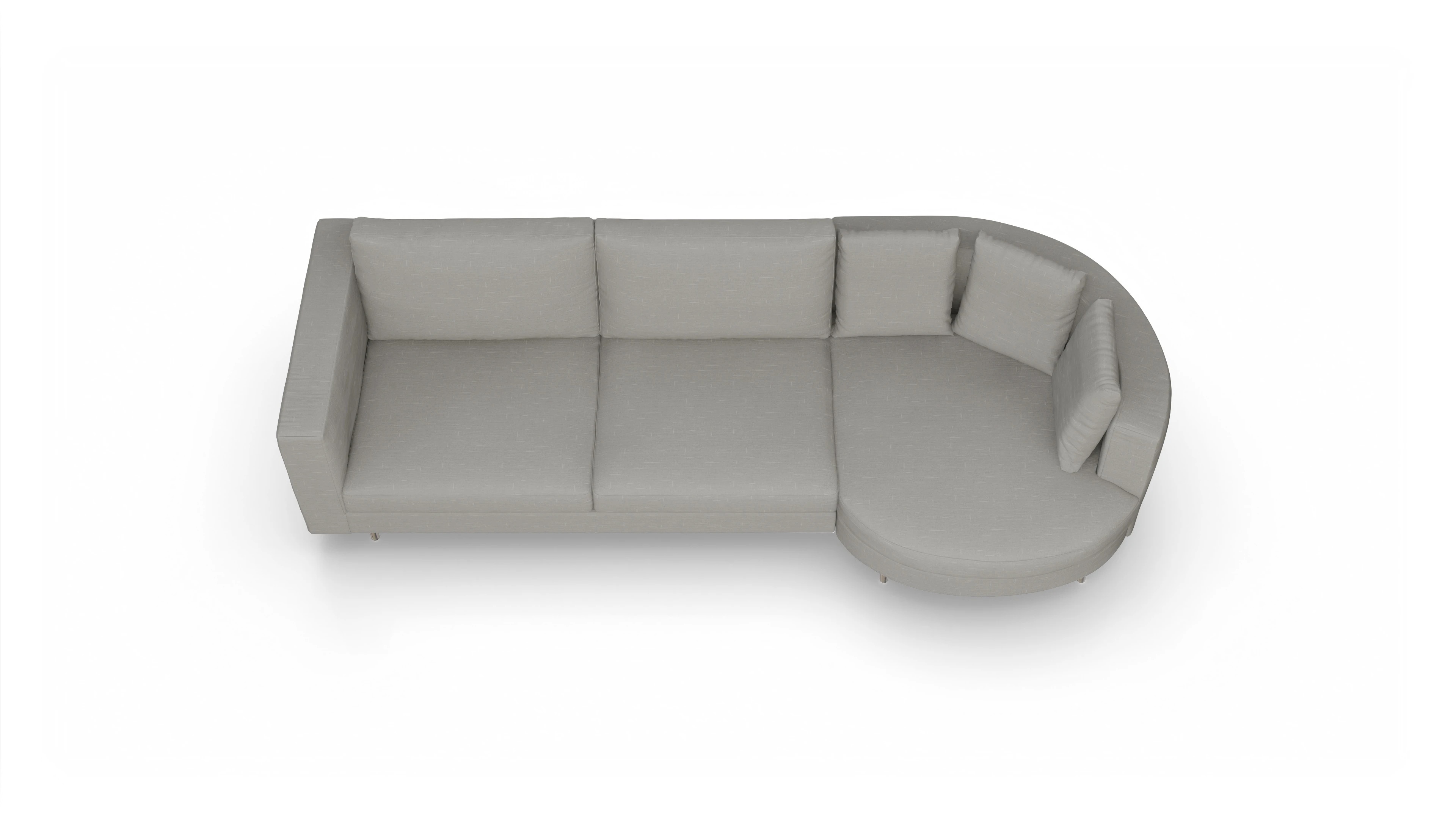 Ansicht des Produktes Silea Sofa mit Rec rechts in Stoff grau