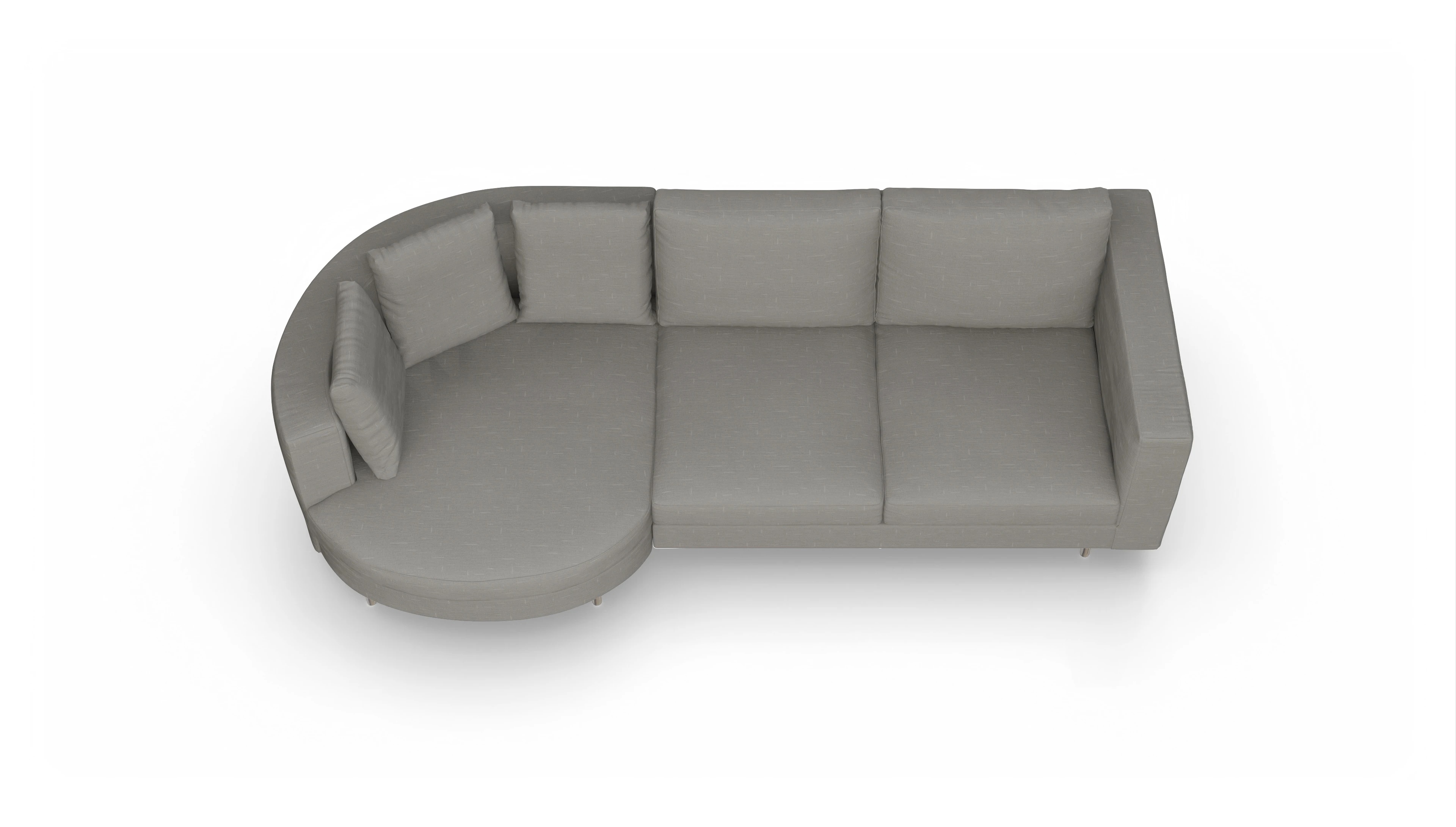 Ansicht des Produktes Silea Sofa mit Rec links in Stoff grau