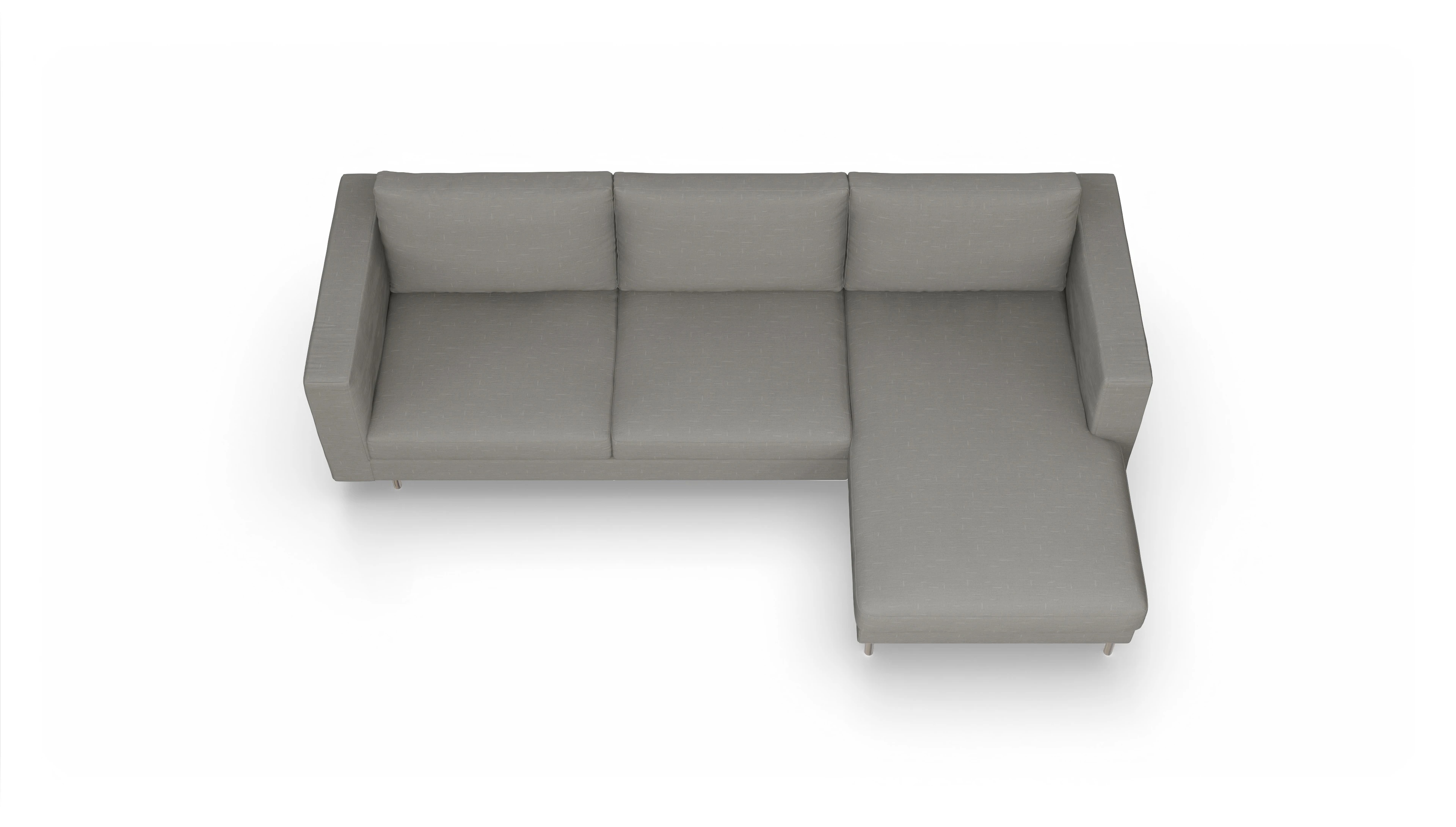Ansicht des Produktes Silea Sofa mit Rec rechts in Stoff grau