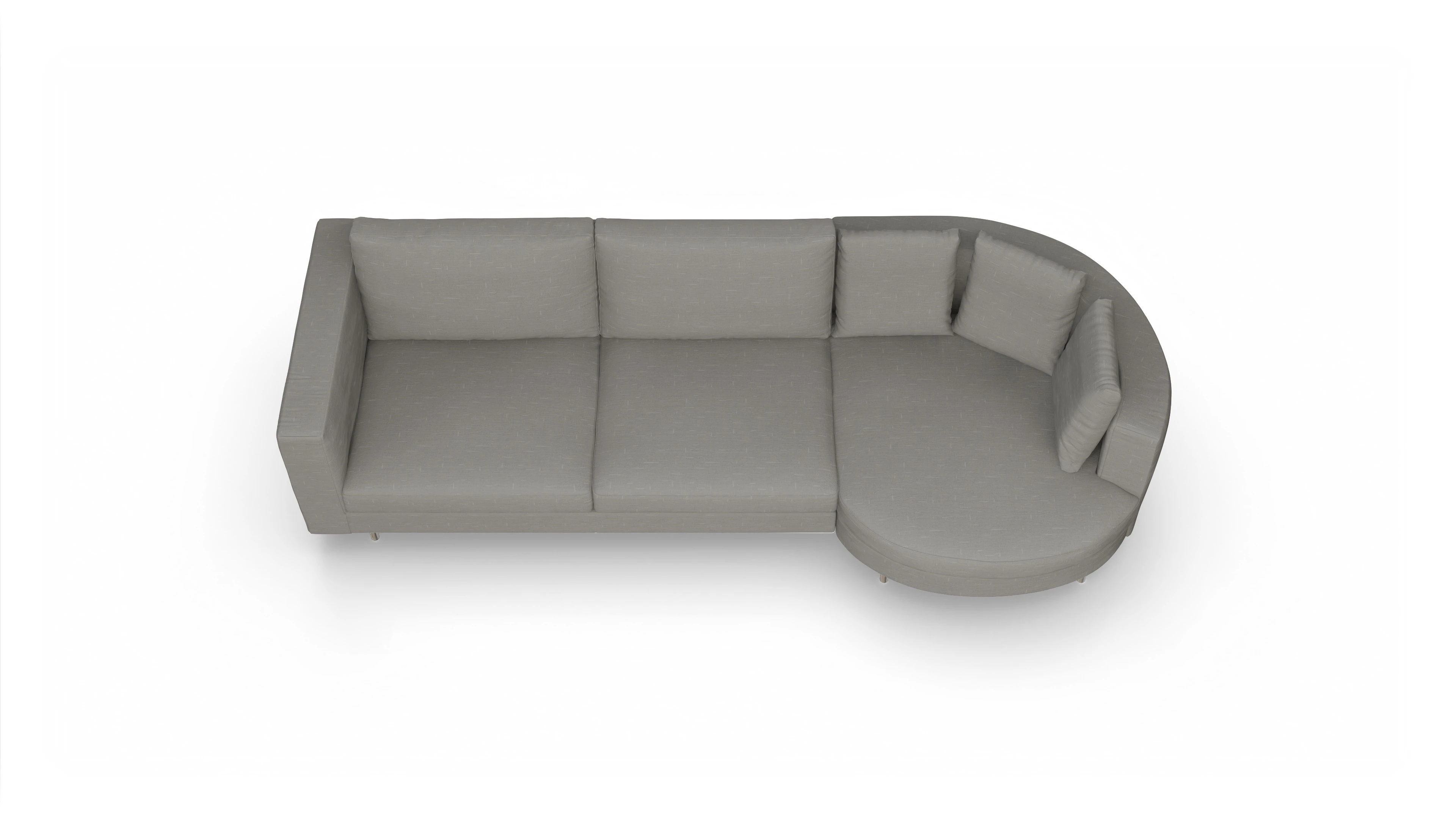 Ansicht des Produktes Silea Sofa mit Rec rechts in Stoff grau