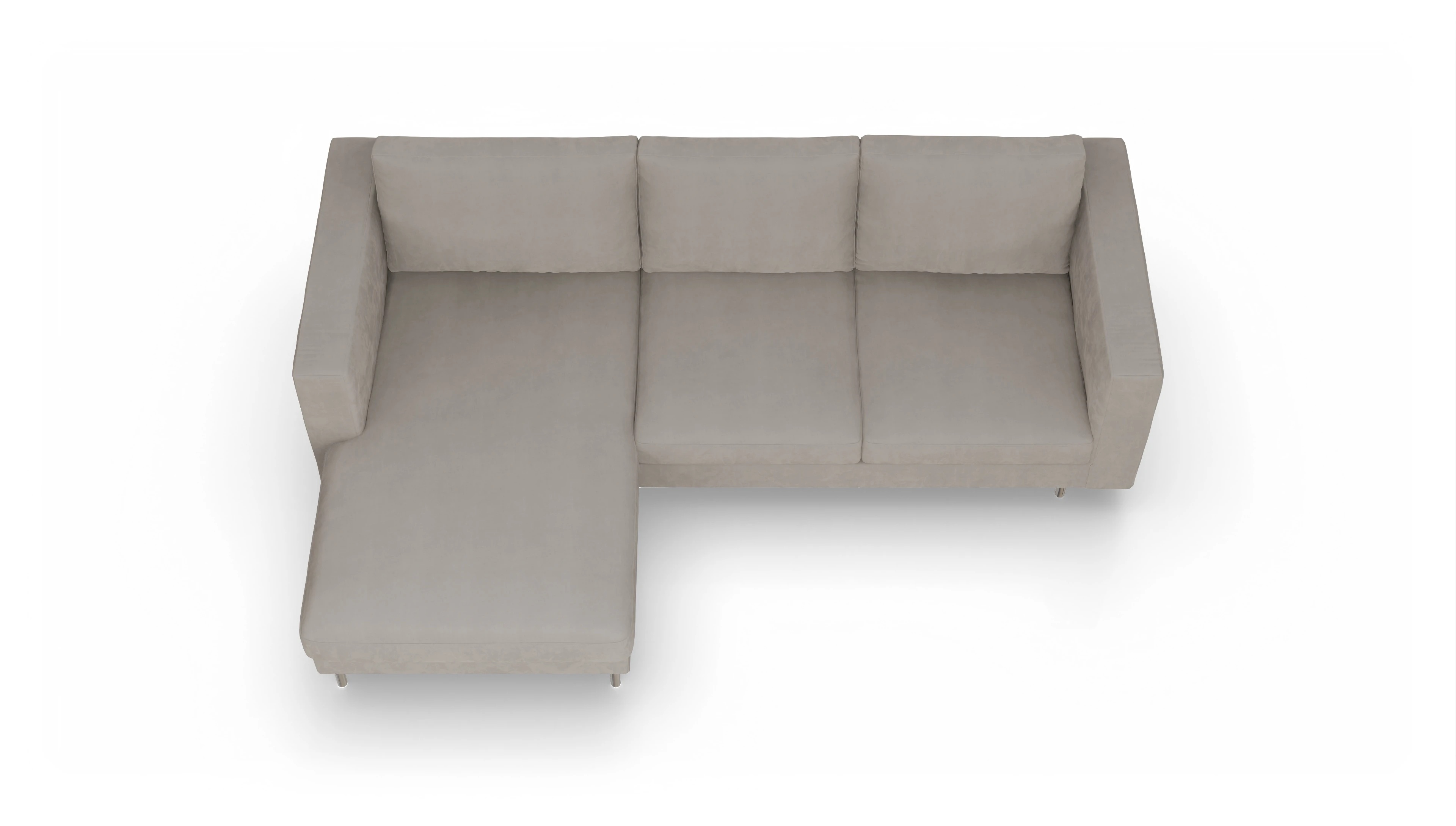 Ansicht des Produktes Silea Sofa mit Rec links in Samt braun