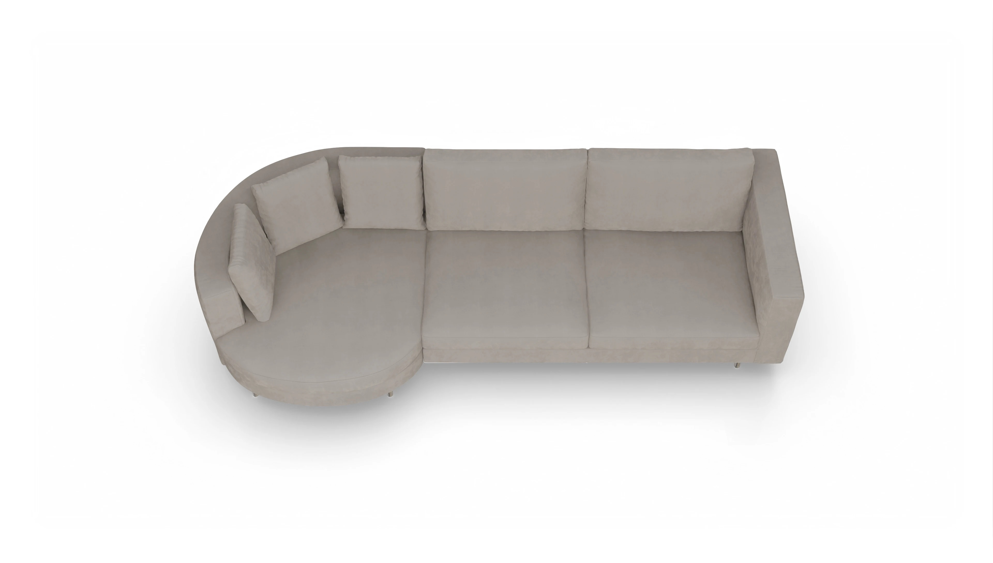 Ansicht des Produktes Silea Sofa mit Rec rechts in Samt braun