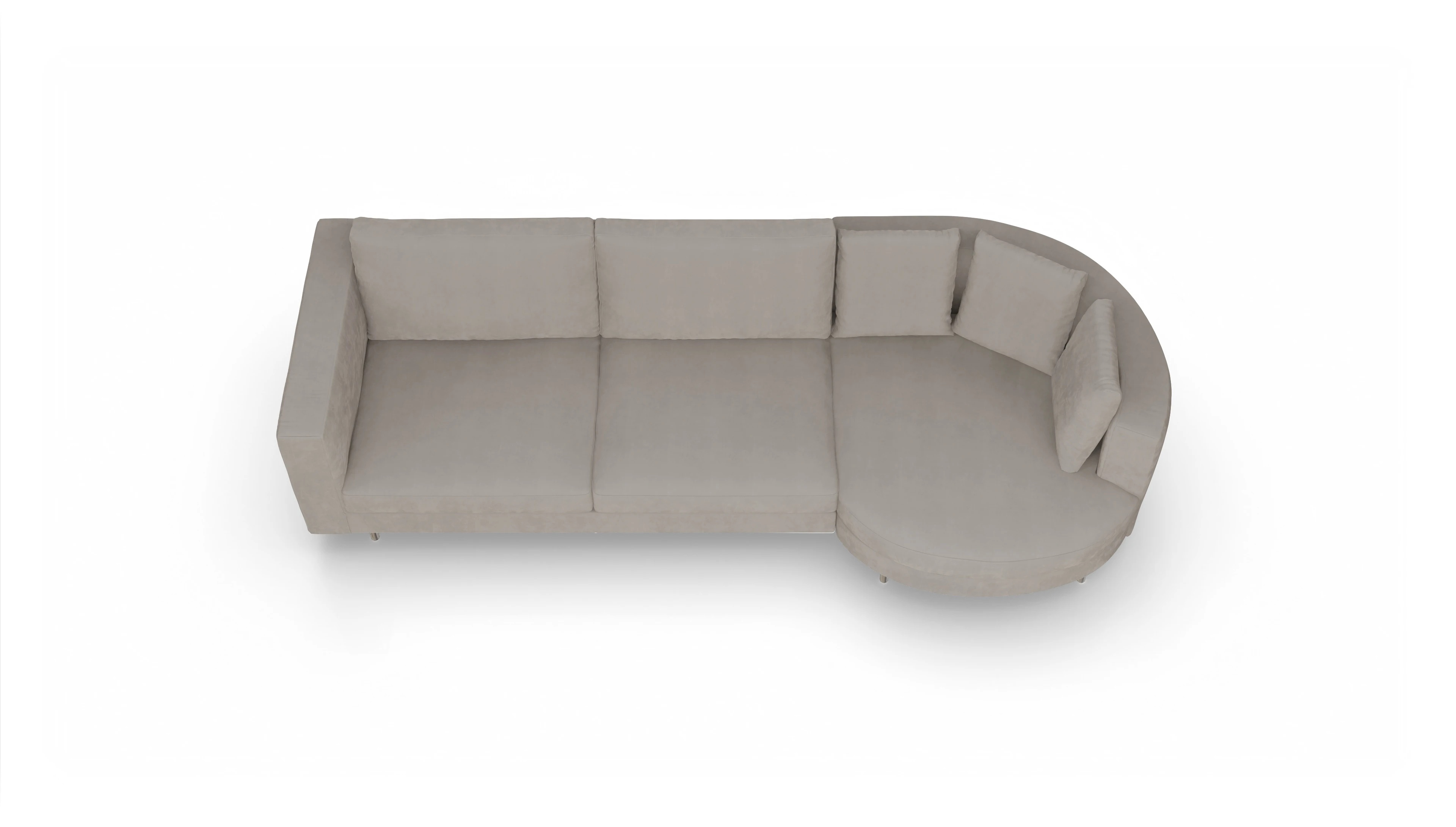 Ansicht des Produktes Silea Sofa mit Rec rechts in Samt braun