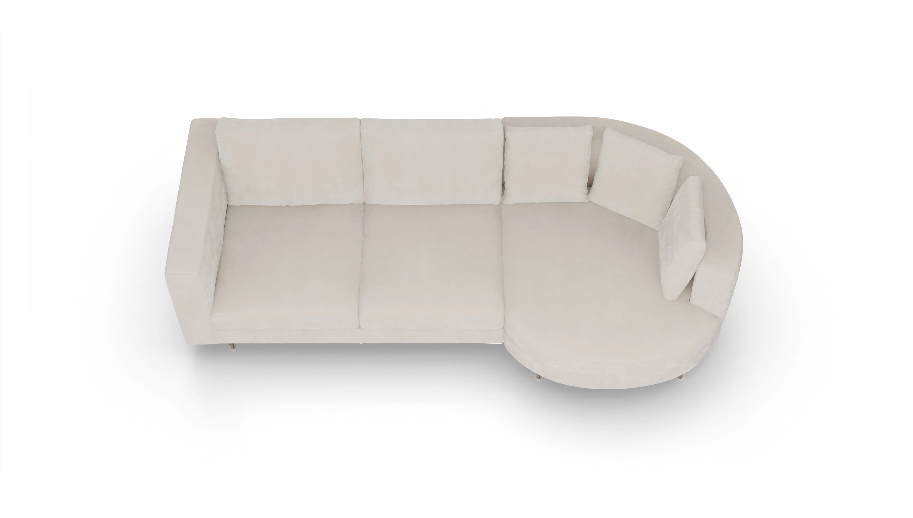 Ansicht des Produktes Silea Sofa mit Rec rechts in Samt weiß