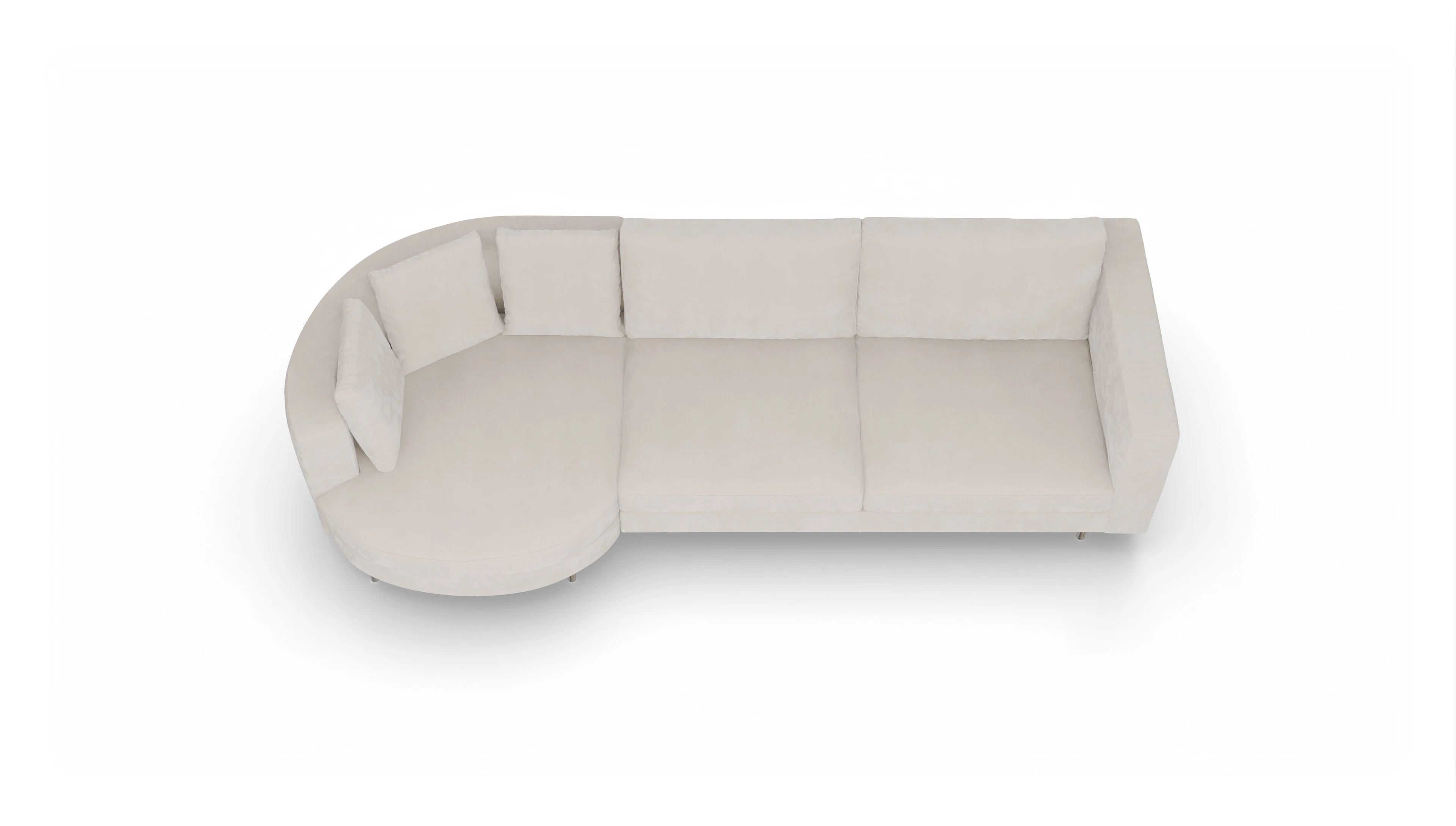 Ansicht des Produktes Silea Sofa mit Rec rechts in Samt weiß