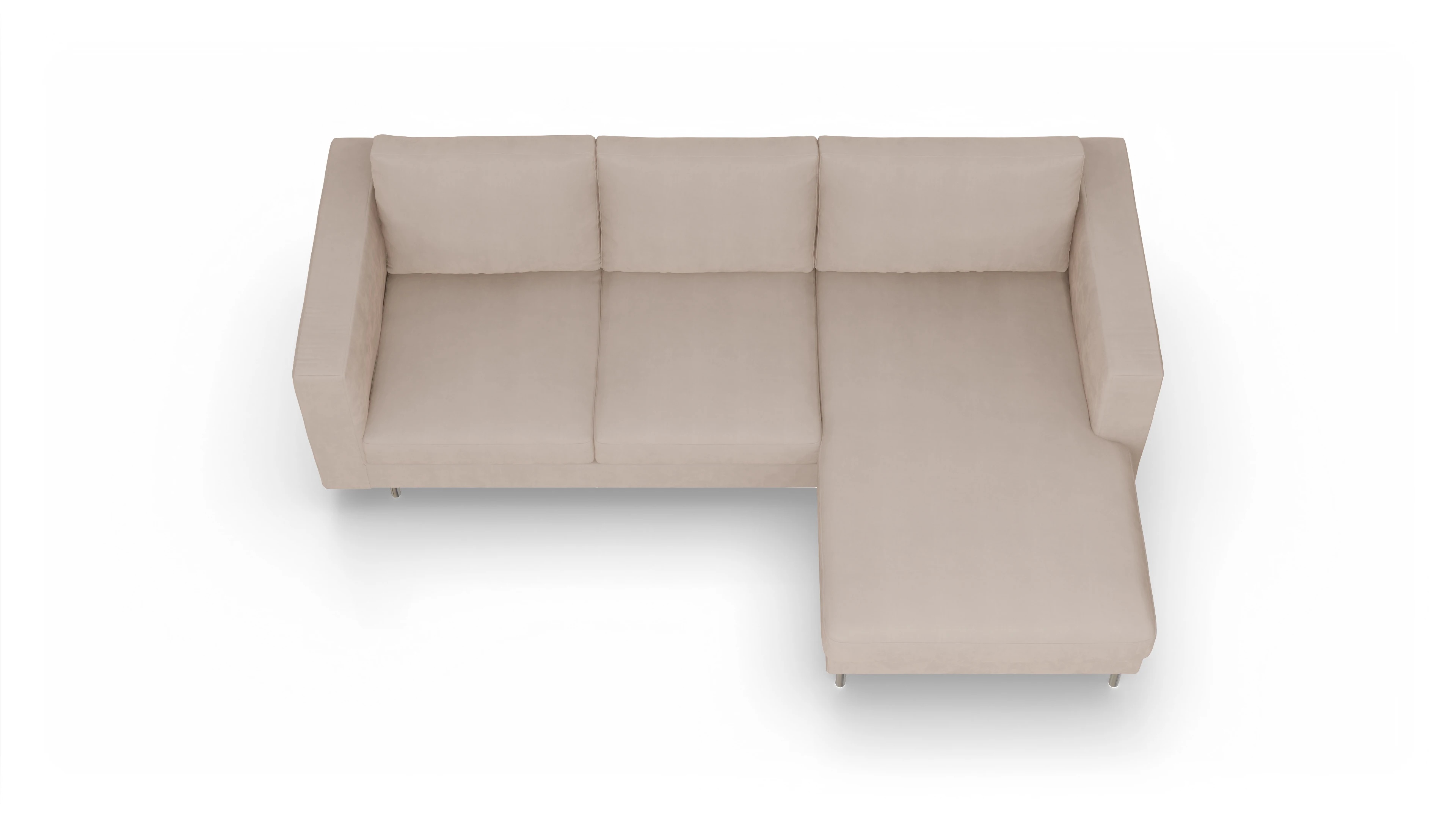 Ansicht des Produktes Silea Sofa mit Rec rechts in Samt beige