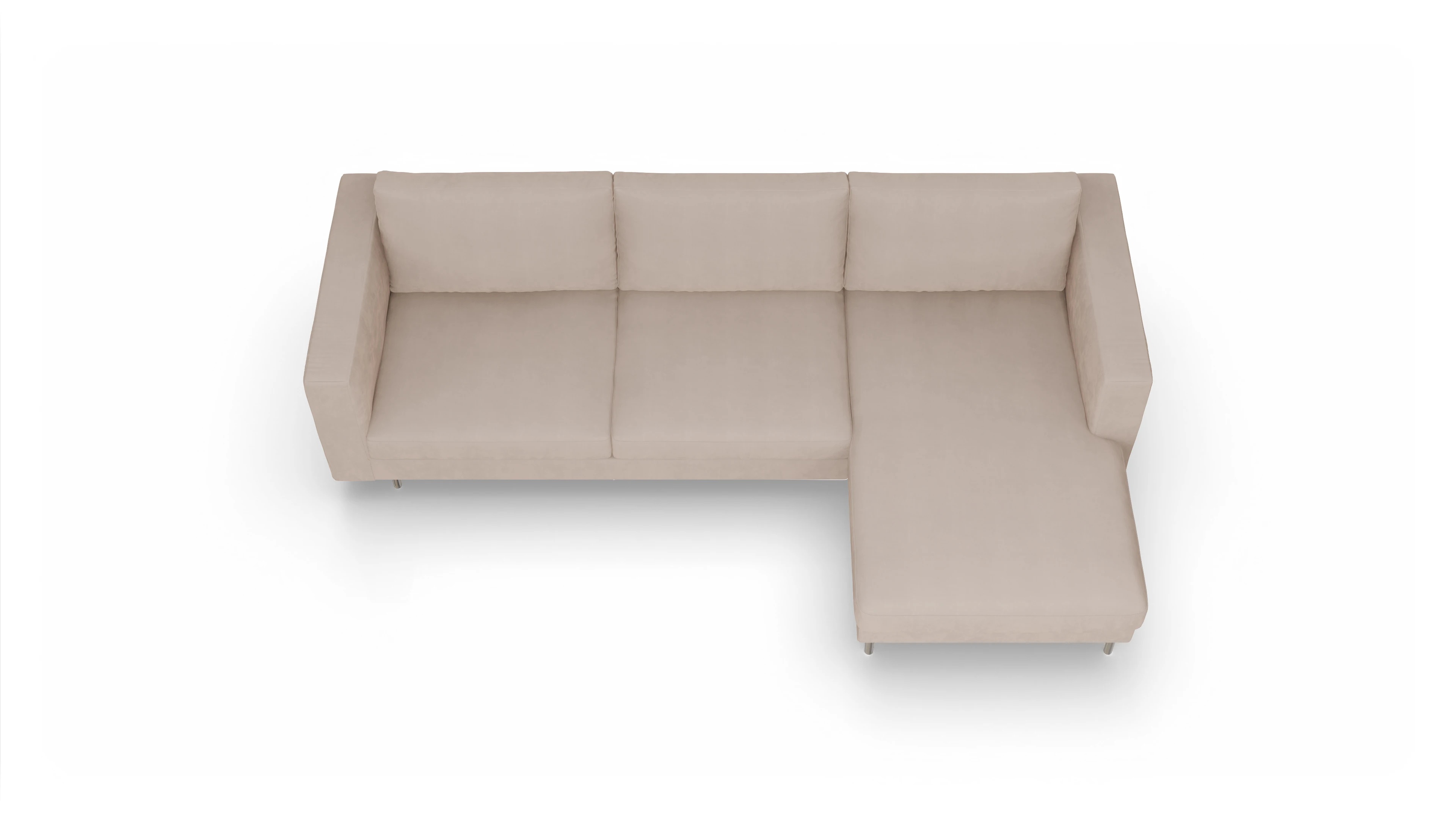 Ansicht des Produktes Silea Sofa mit Rec rechts in Samt beige