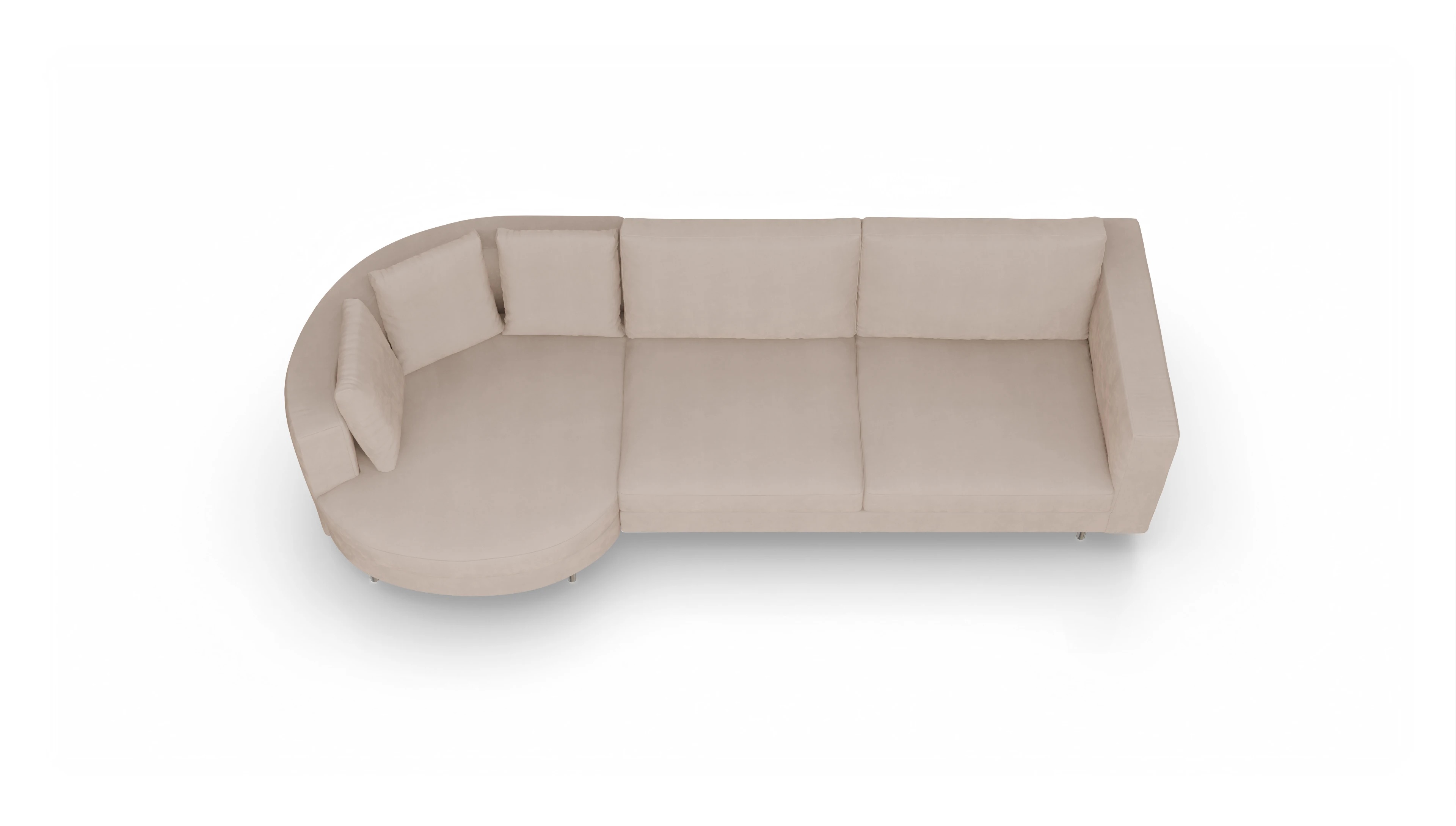 Ansicht des Produktes Silea Sofa mit Rec rechts in Samt beige