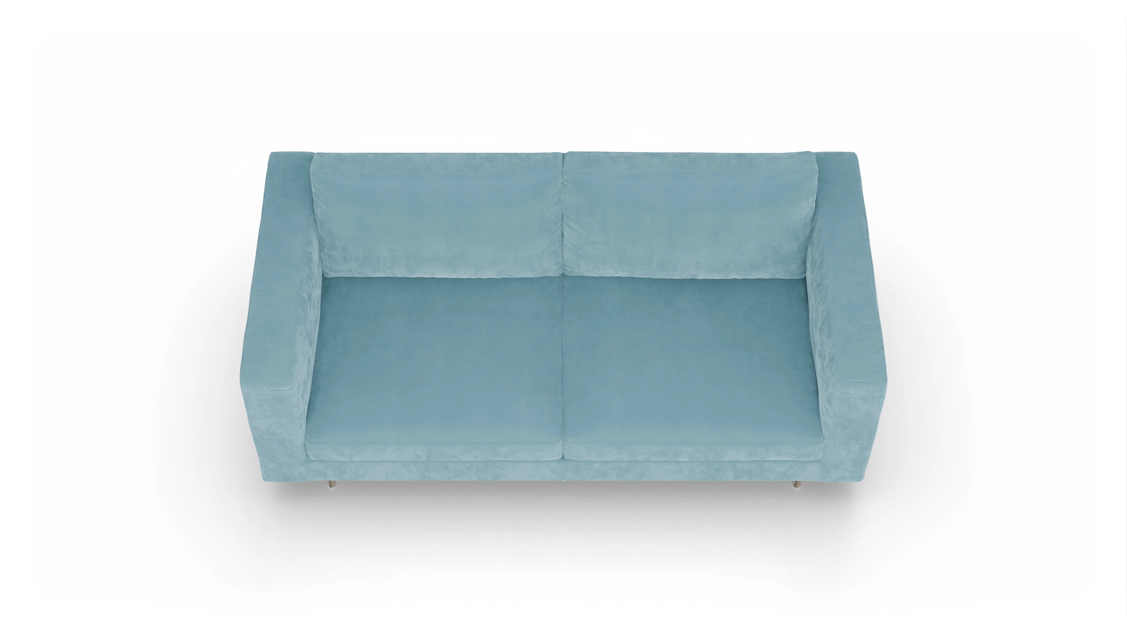 Design-Sofa Silea Ansicht des Produktes Silea 3-Sitzer in Samt blau