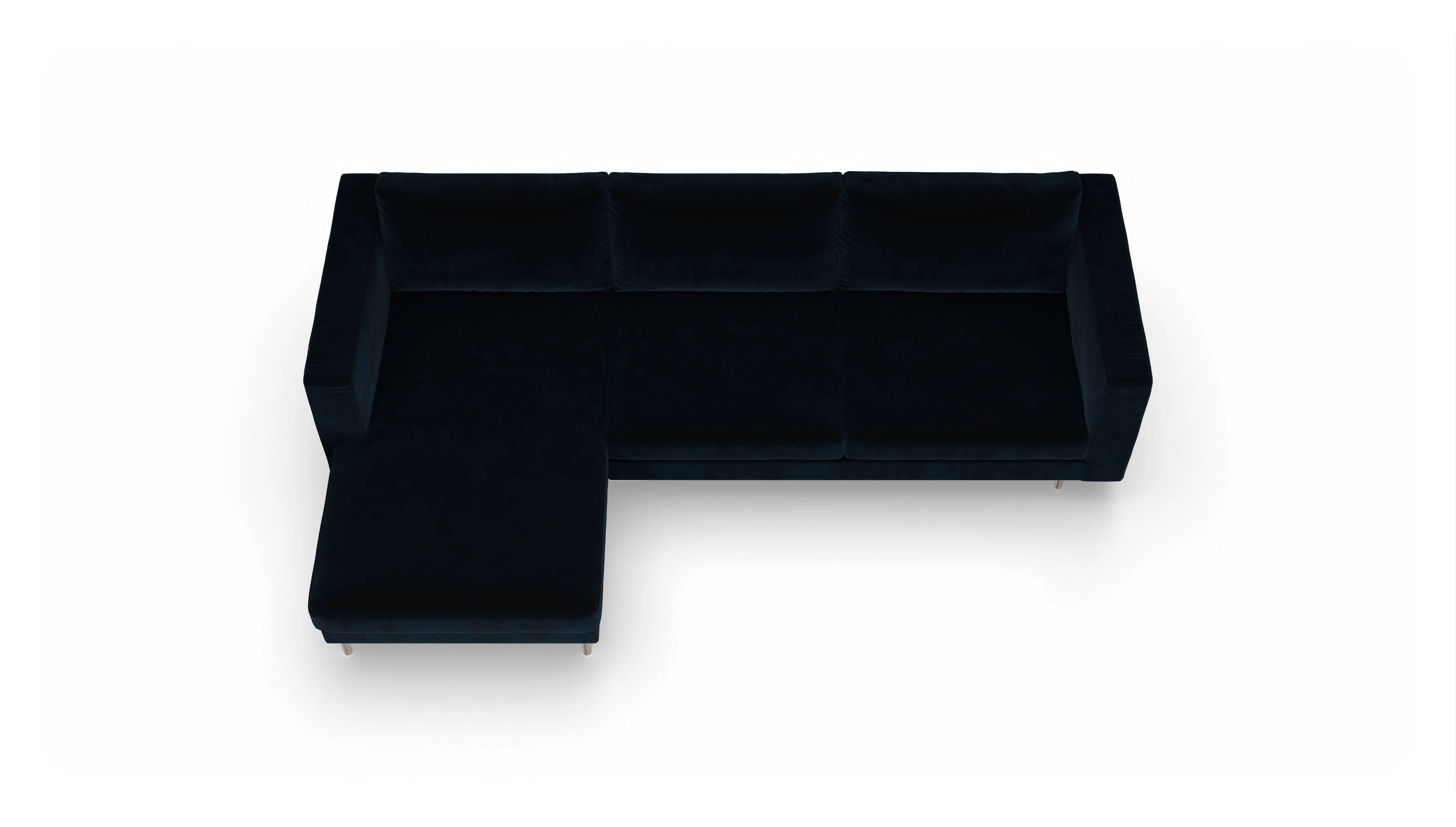 Ansicht des Produktes Silea Sofa mit Rec links in Samt blau