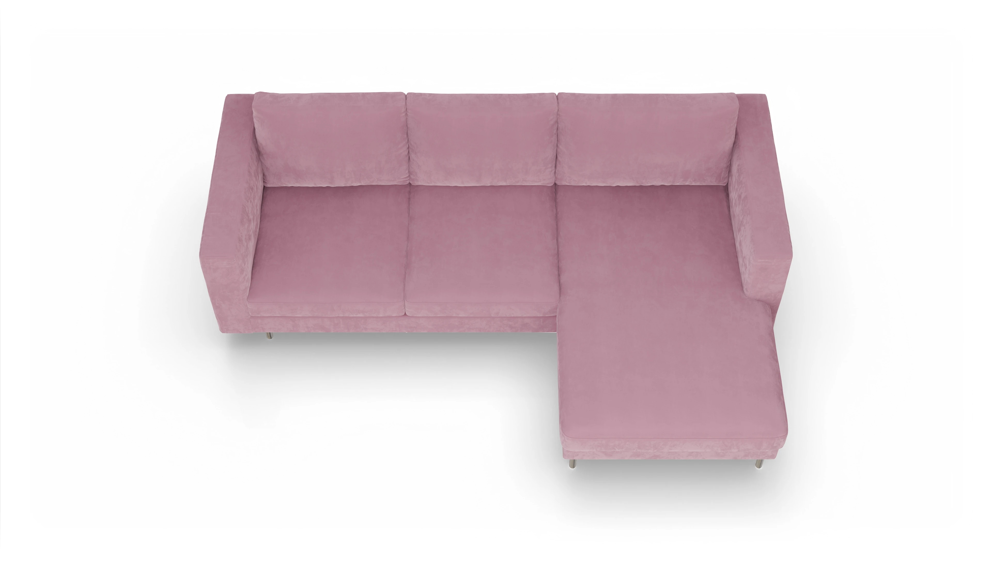 Design-Sofa Silea Ansicht des Produktes Silea Sofa mit Rec rechts in Samt rot