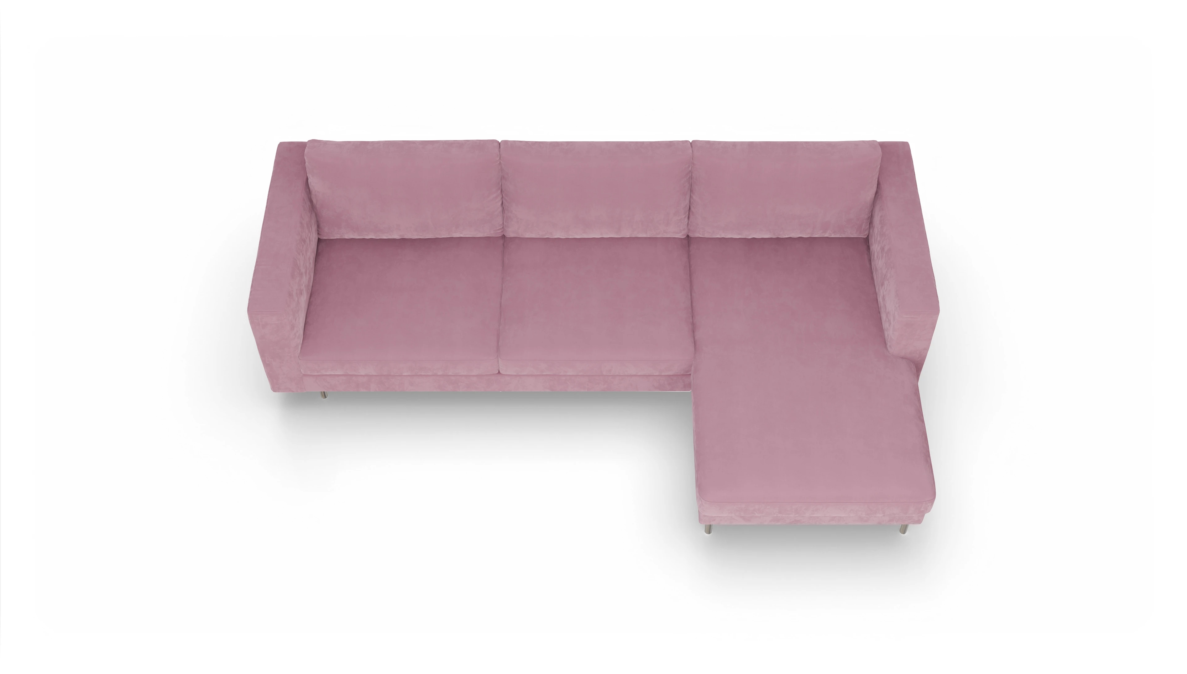 Ansicht des Produktes Silea Sofa mit Rec rechts in Samt rot