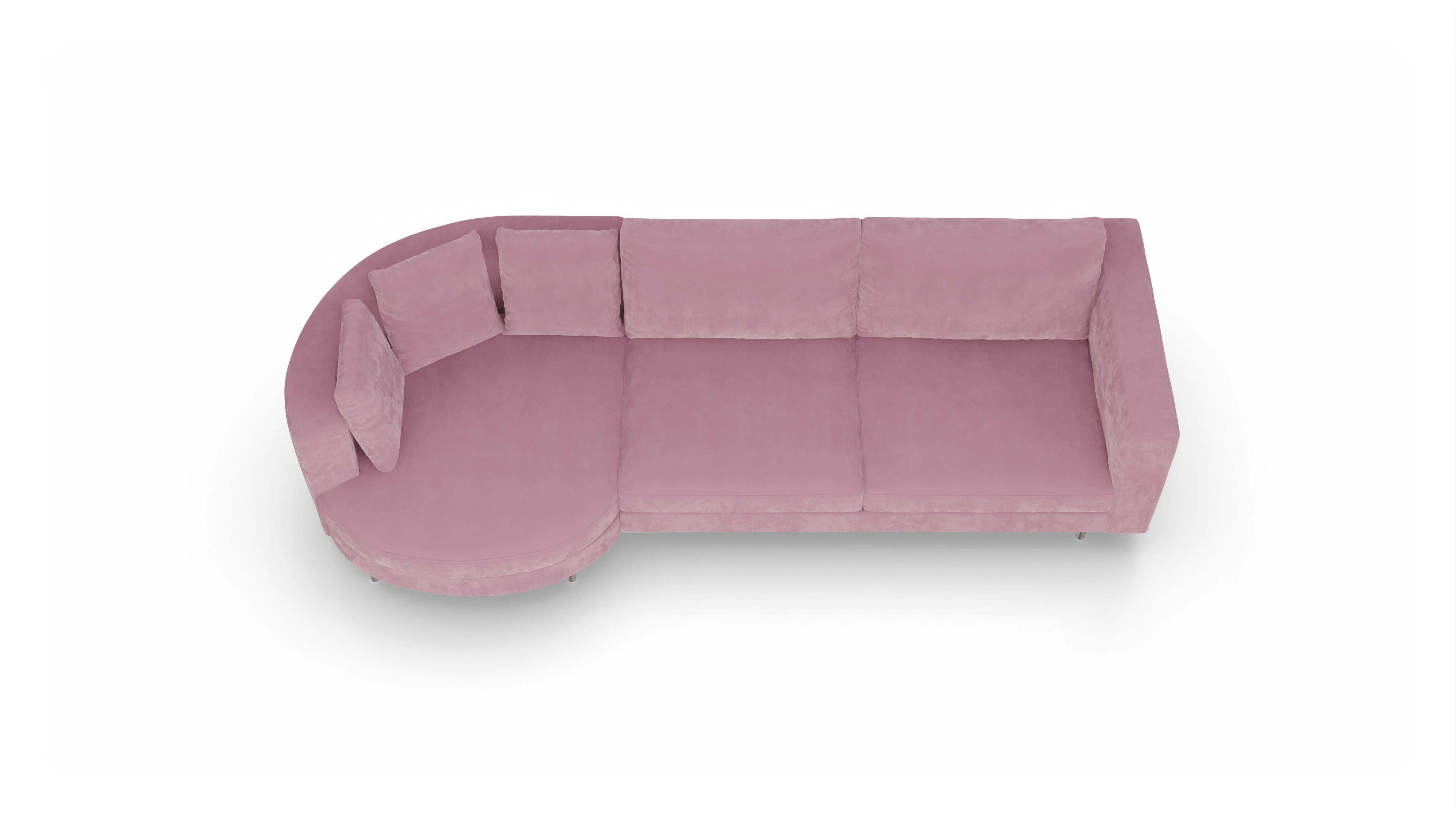 Ansicht des Produktes Silea Sofa mit Rec rechts in Samt rot