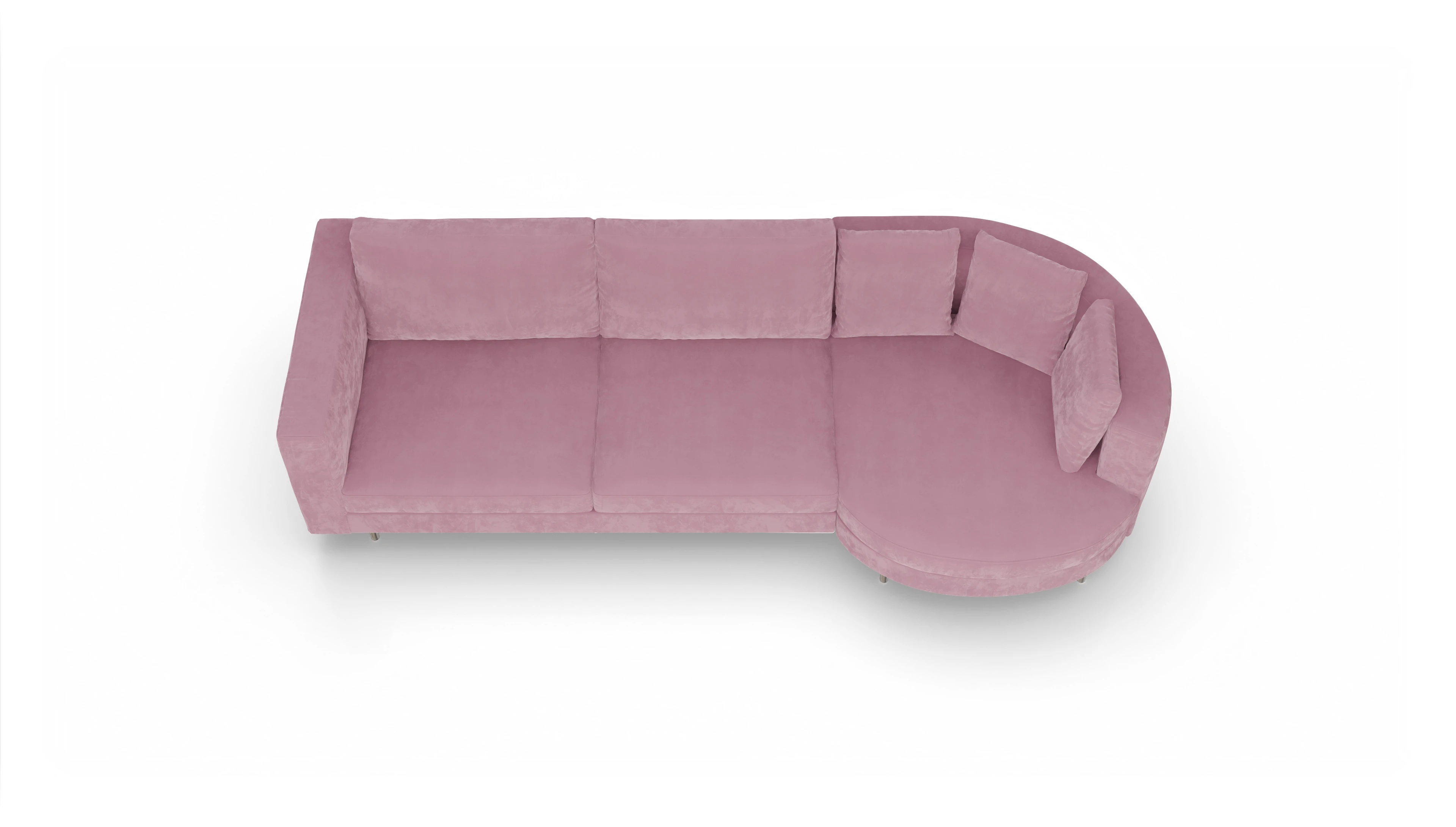 Ansicht des Produktes Silea Sofa mit Rec rechts in Samt rot