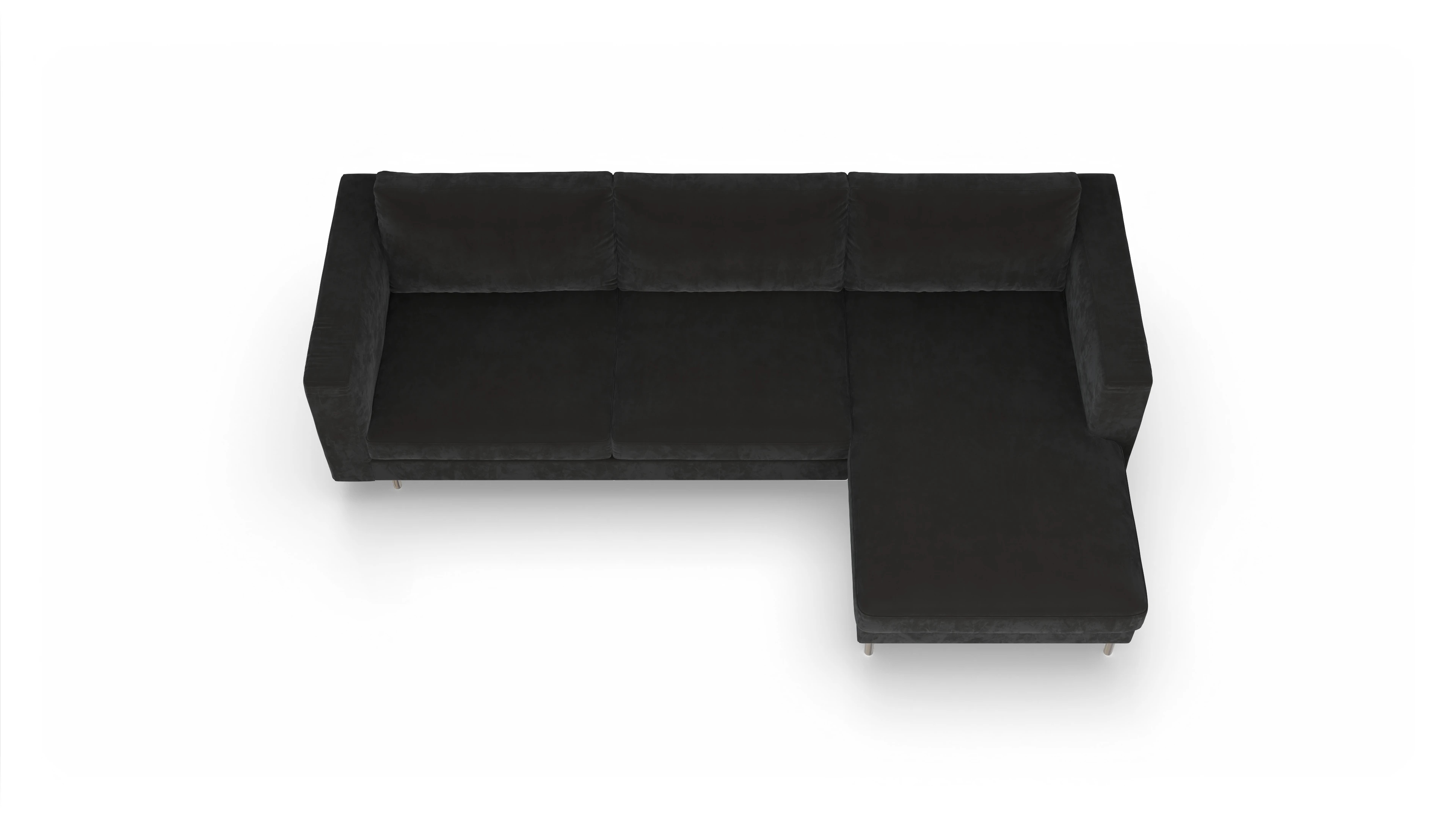 Ansicht des Produktes Silea Sofa mit Rec rechts in Samt grau