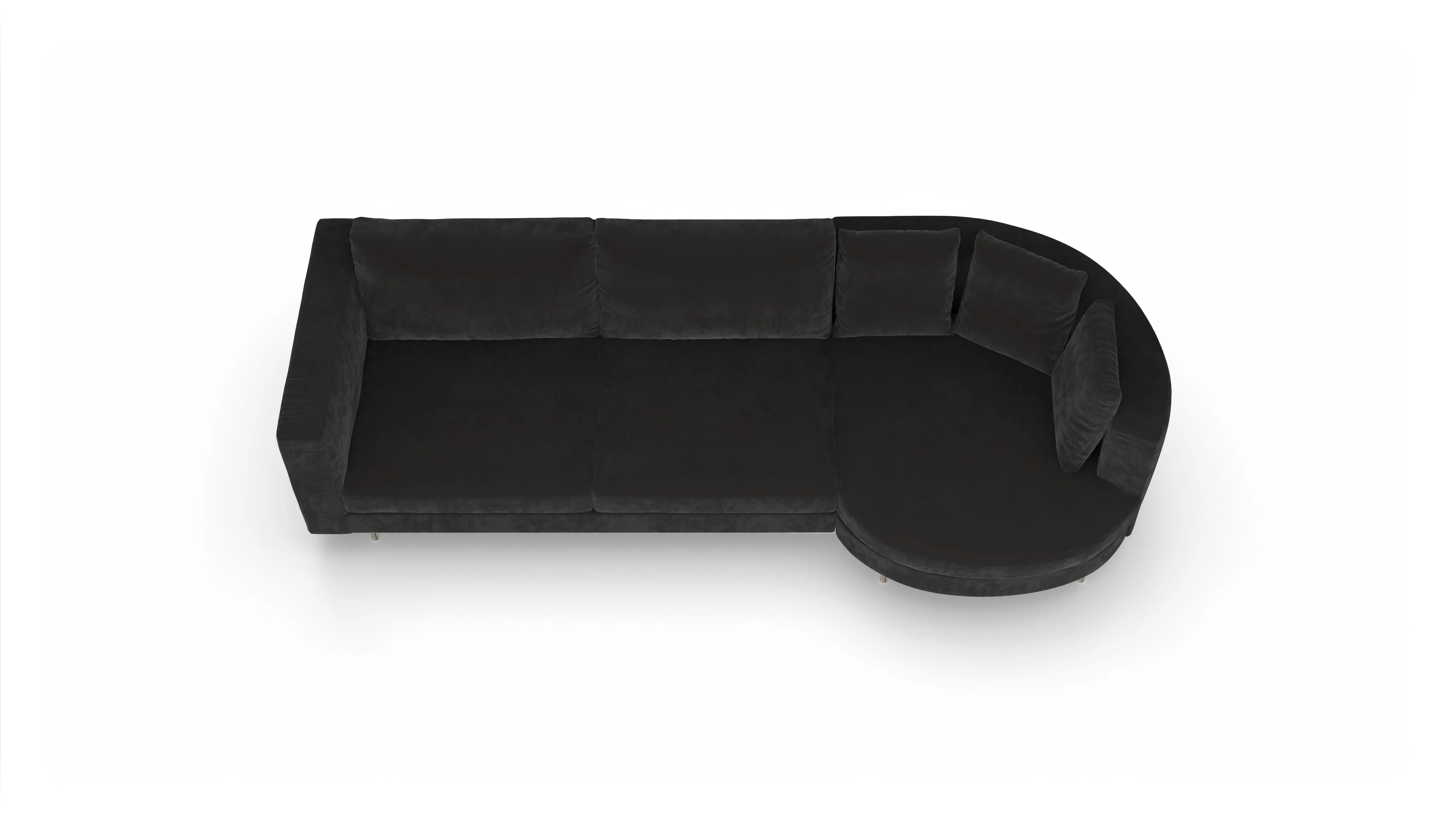 Ansicht des Produktes Silea Sofa mit Rec rechts in Samt grau