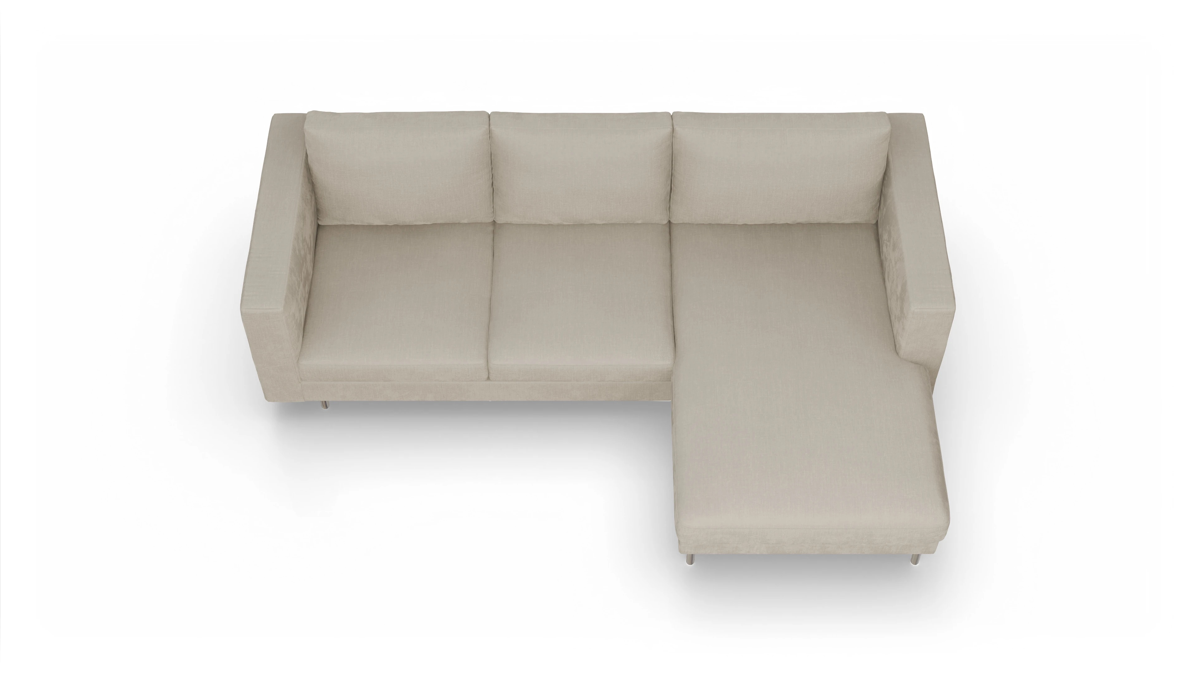 Design-Sofa Silea Ansicht des Produktes Silea Sofa mit Rec rechts in Stoff beige