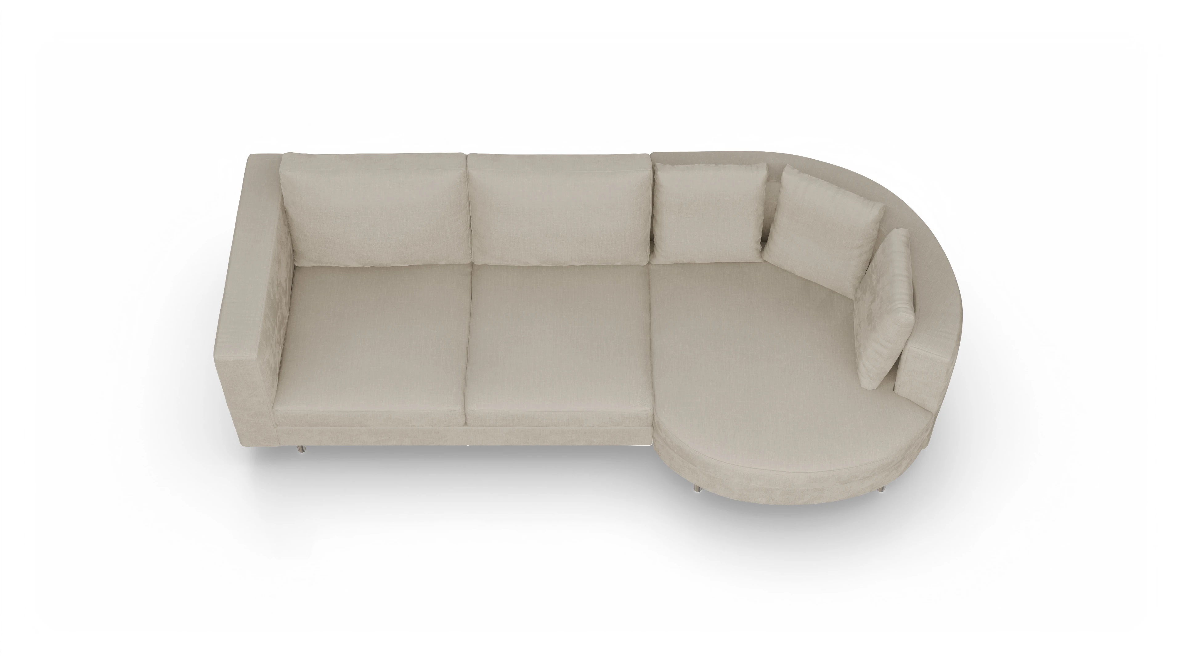 Ansicht des Produktes Silea Sofa mit Rec rechts in Stoff beige