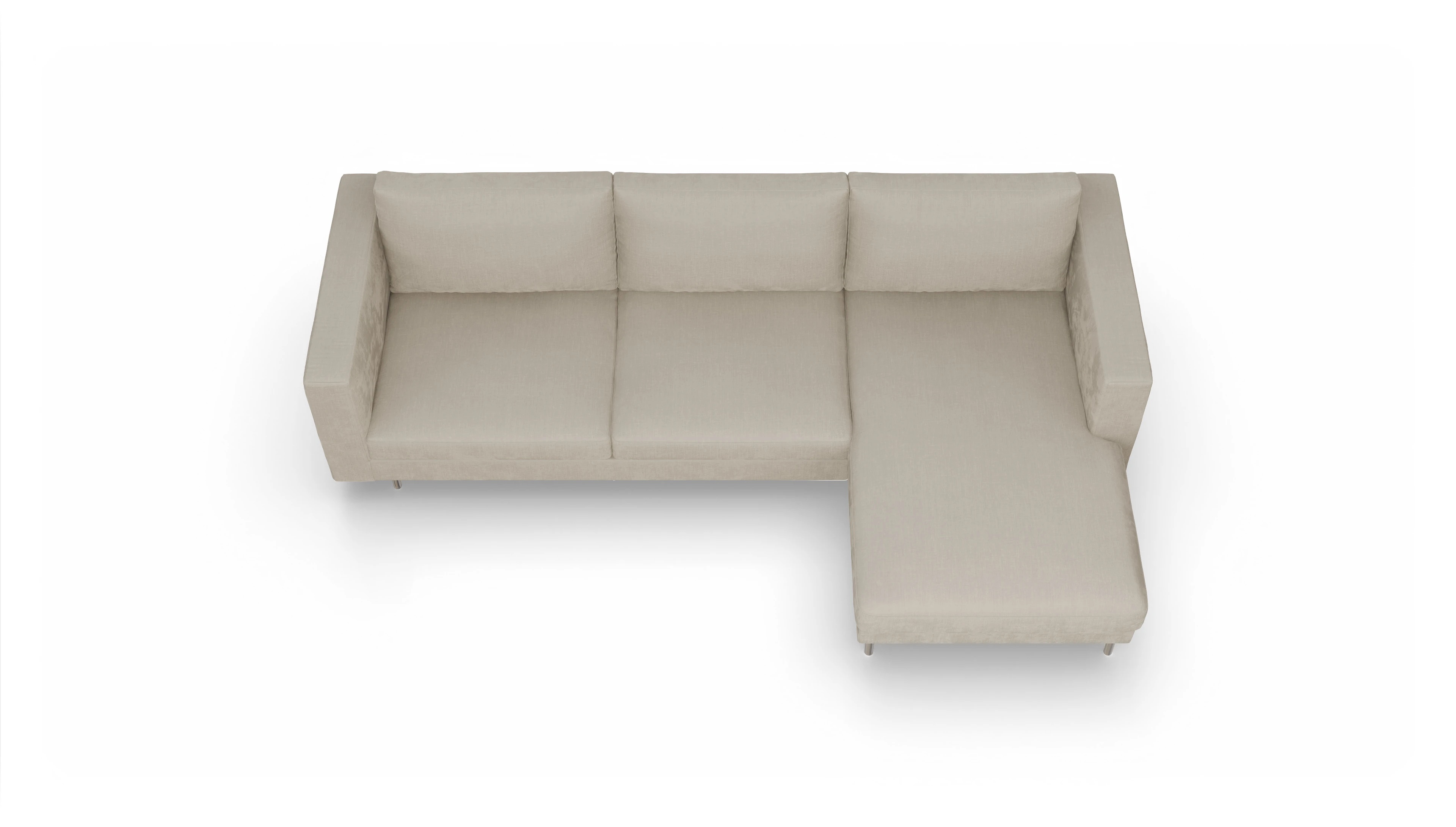 Ansicht des Produktes Silea Sofa mit Rec rechts in Stoff beige