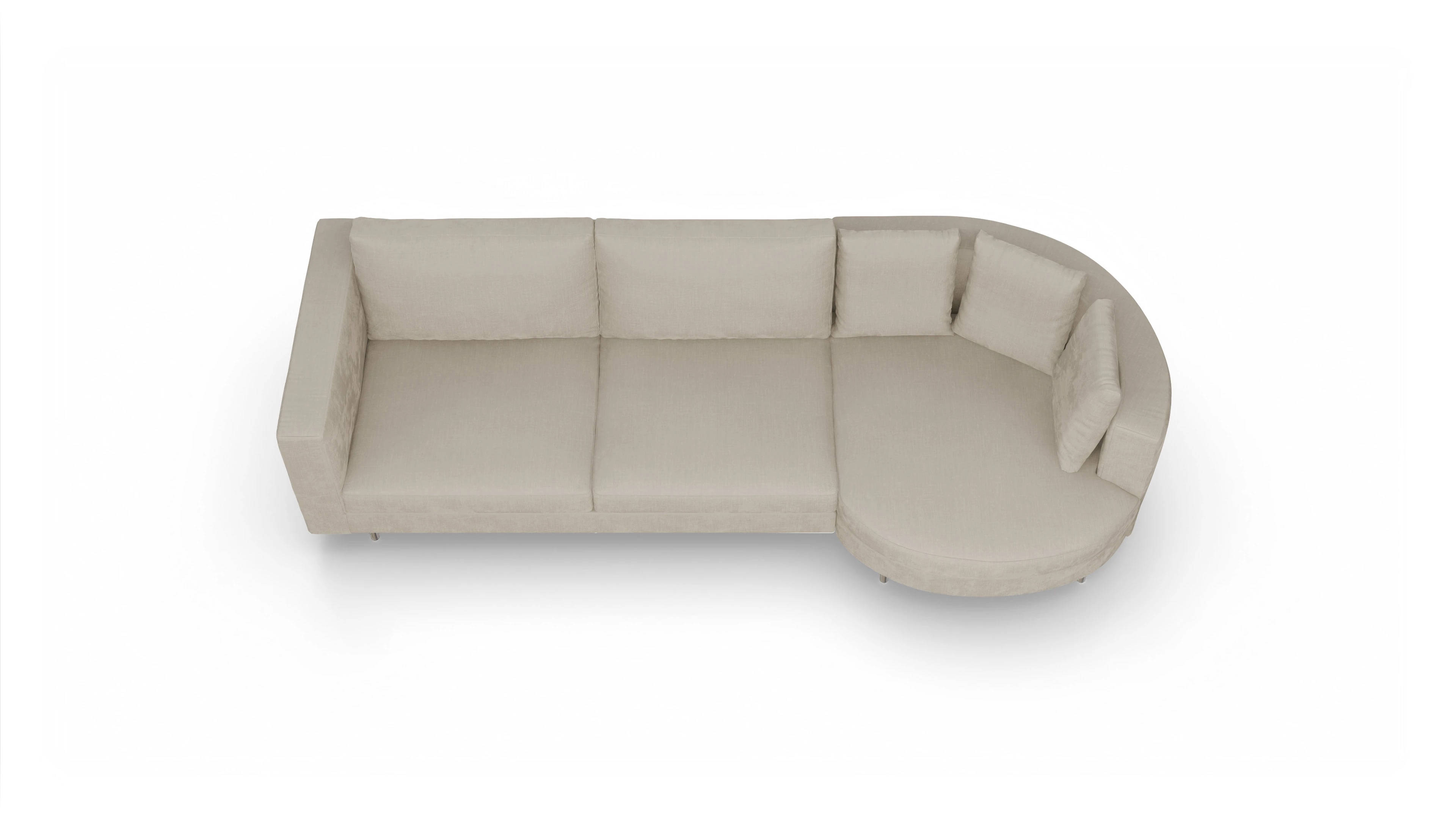 Ansicht des Produktes Silea Sofa mit Rec rechts in Stoff beige