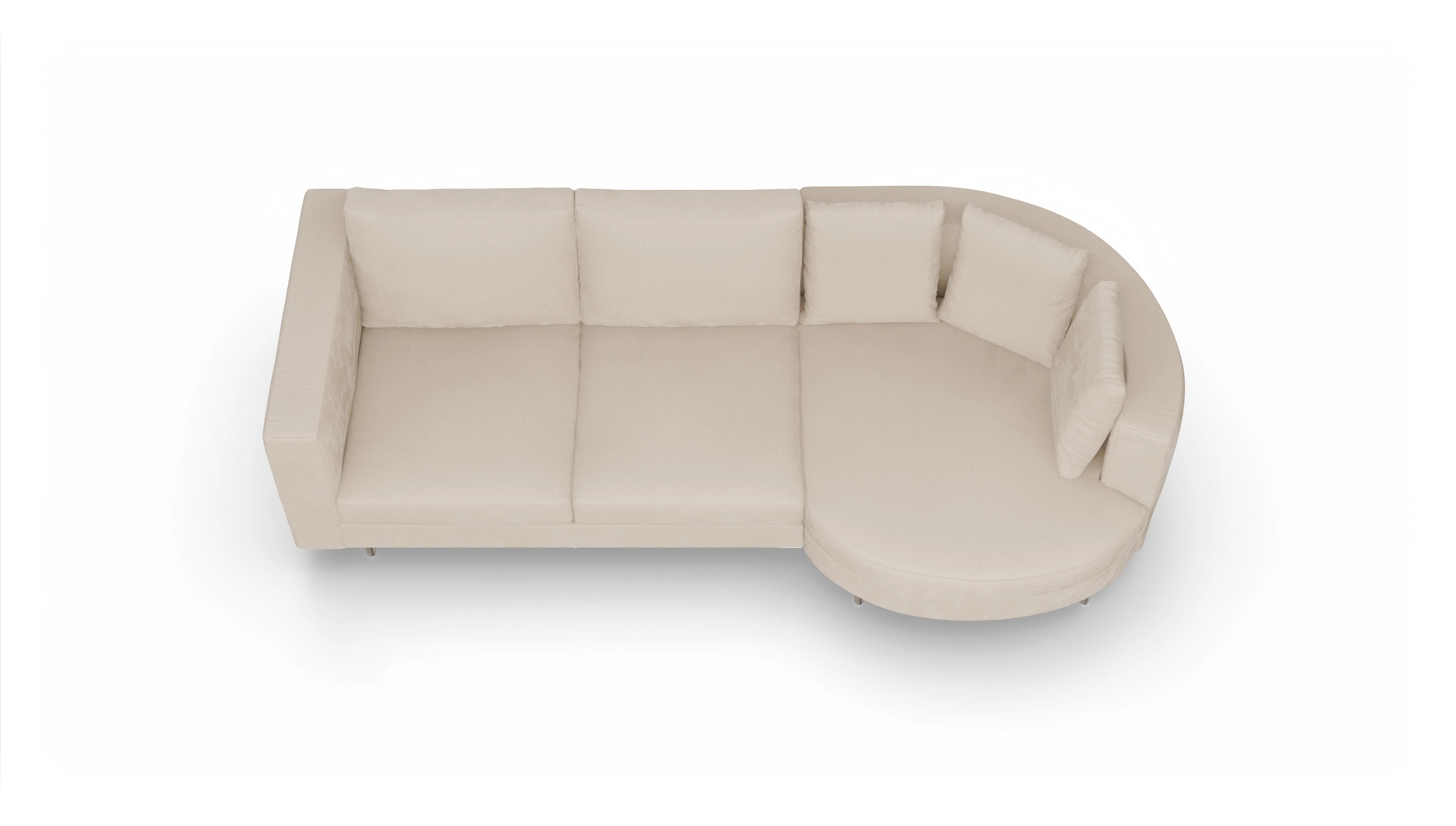 Ansicht des Produktes Silea Sofa mit Rec rechts in Stoff weiß