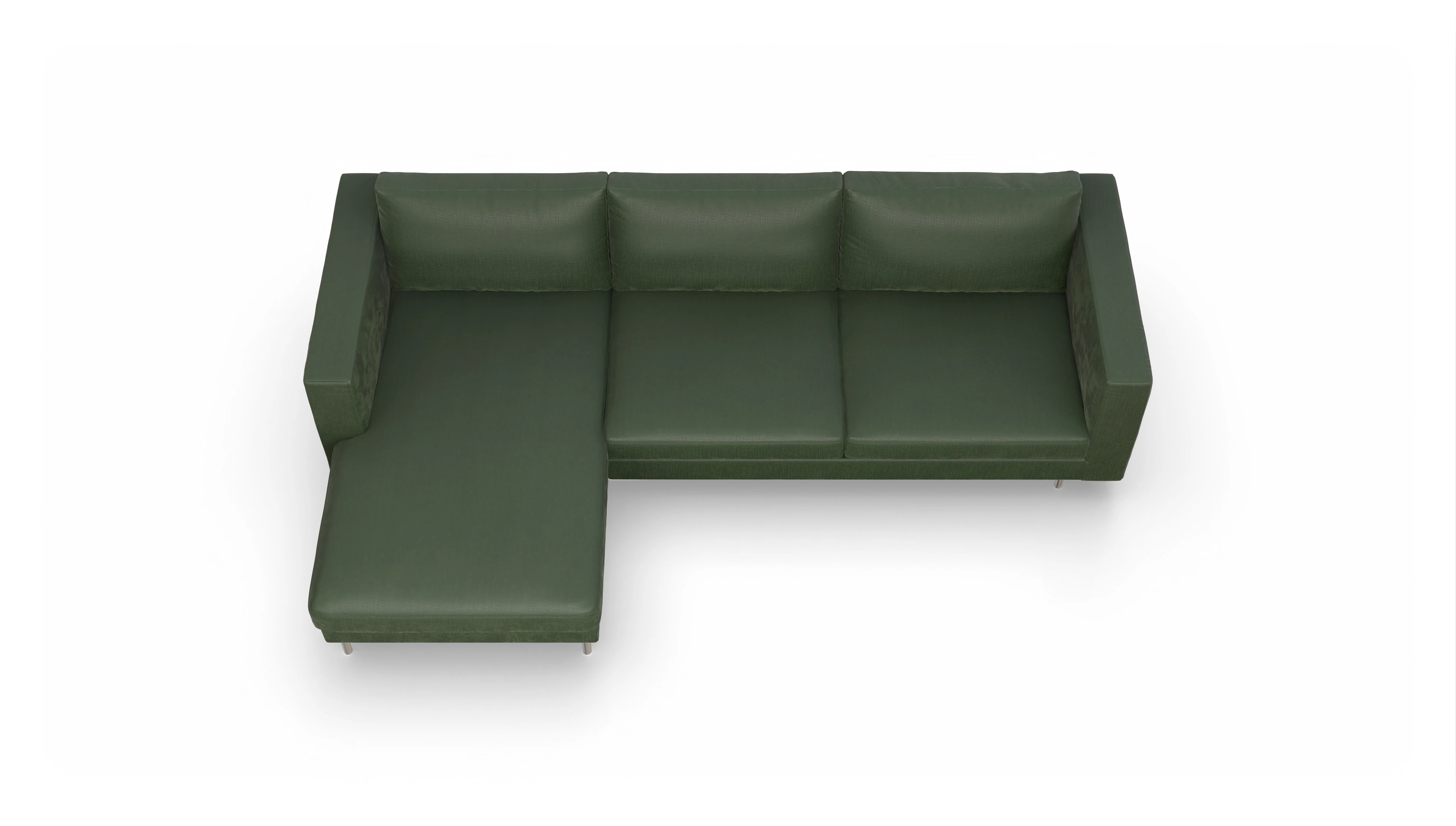 Ansicht des Produktes Silea Sofa mit Rec links in Stoff grün