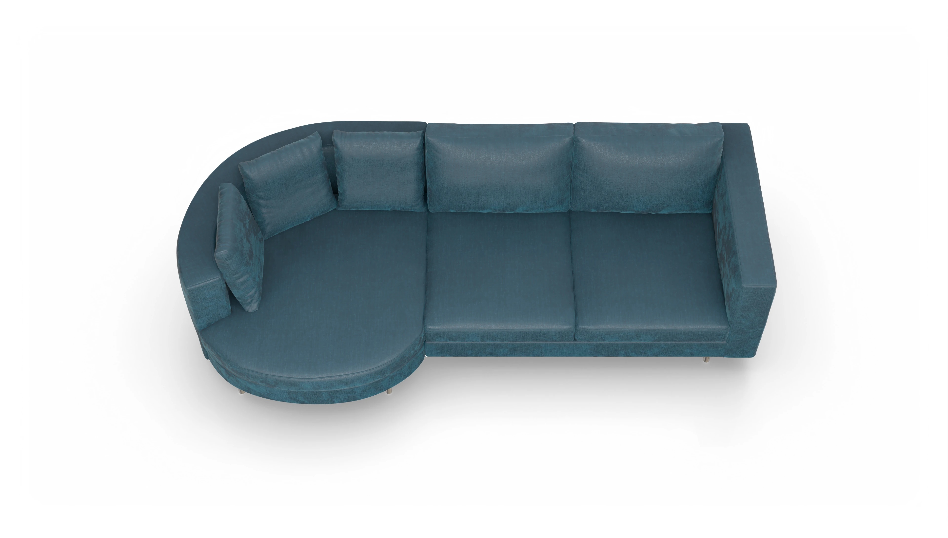 Ansicht des Produktes Silea Sofa mit Rec links in Stoff blau