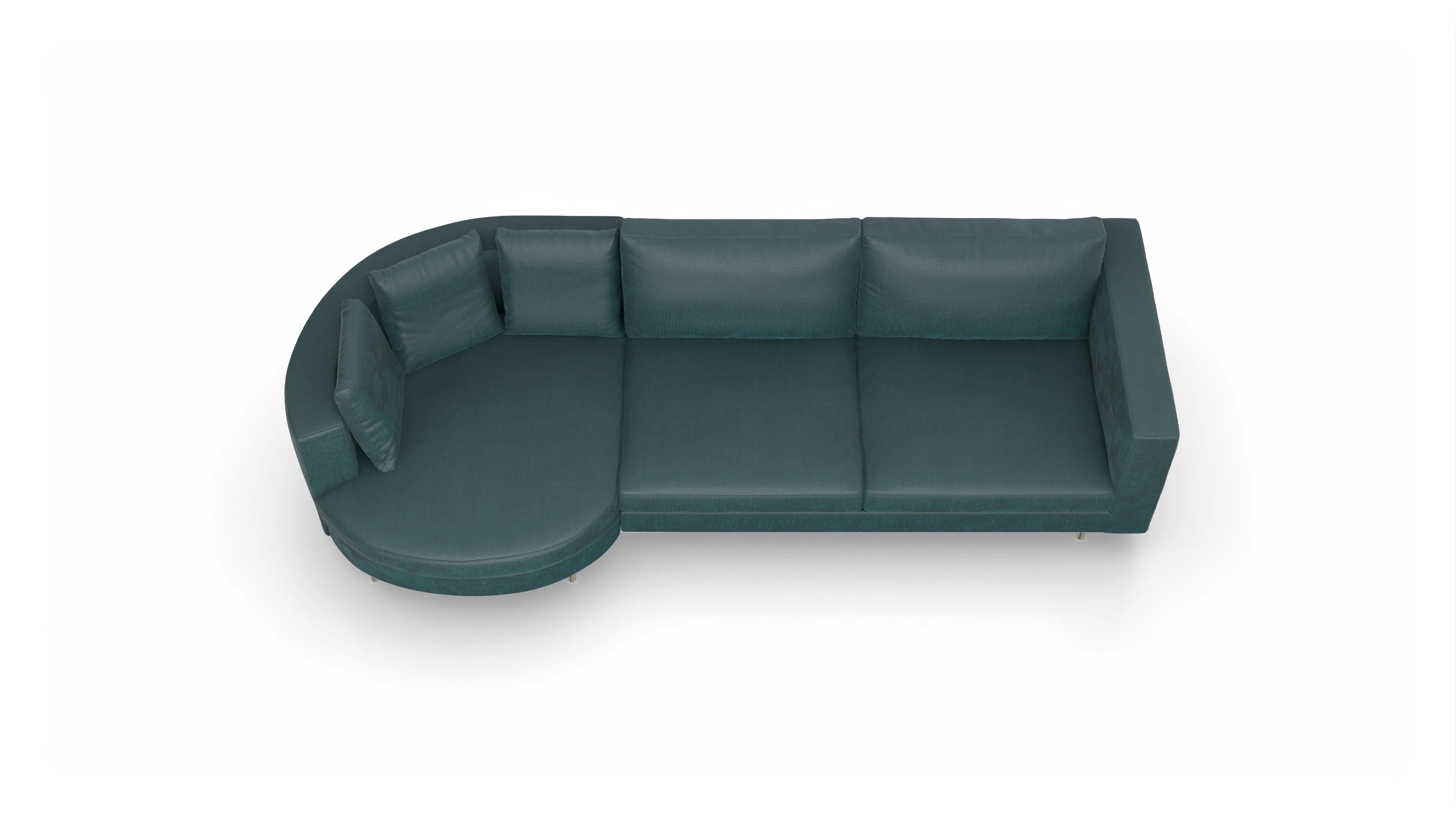 Ansicht des Produktes Silea Sofa mit Rec rechts in Stoff grün