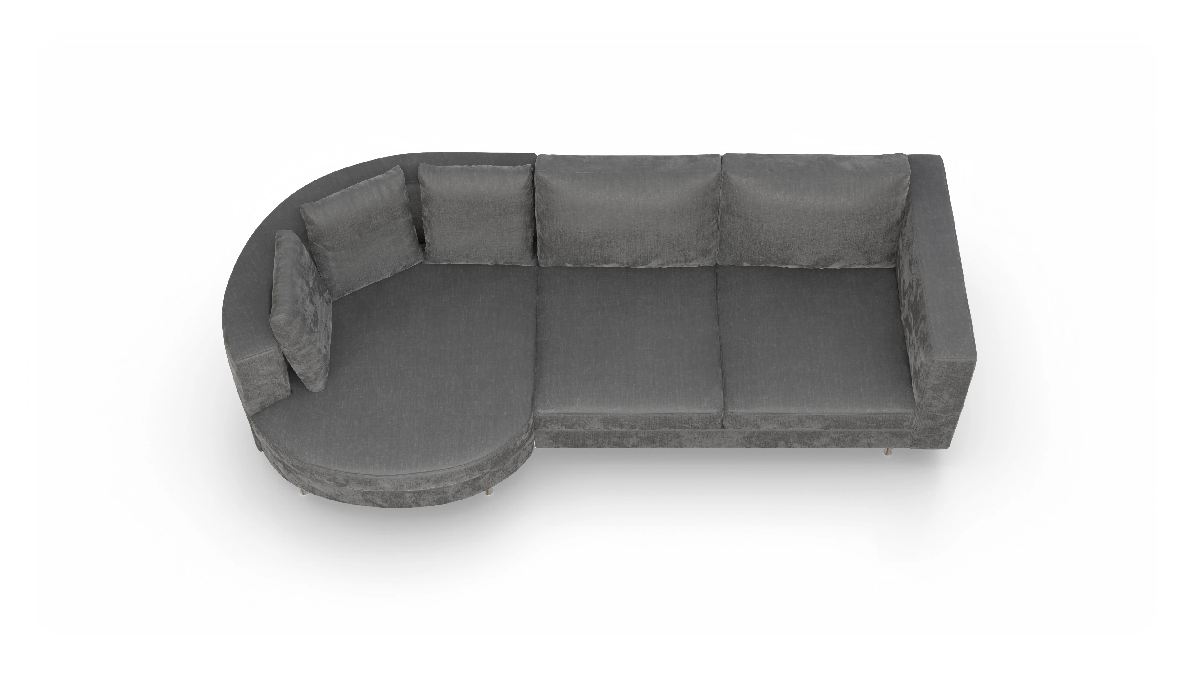 Ansicht des Produktes Silea Sofa mit Rec links in Stoff grau