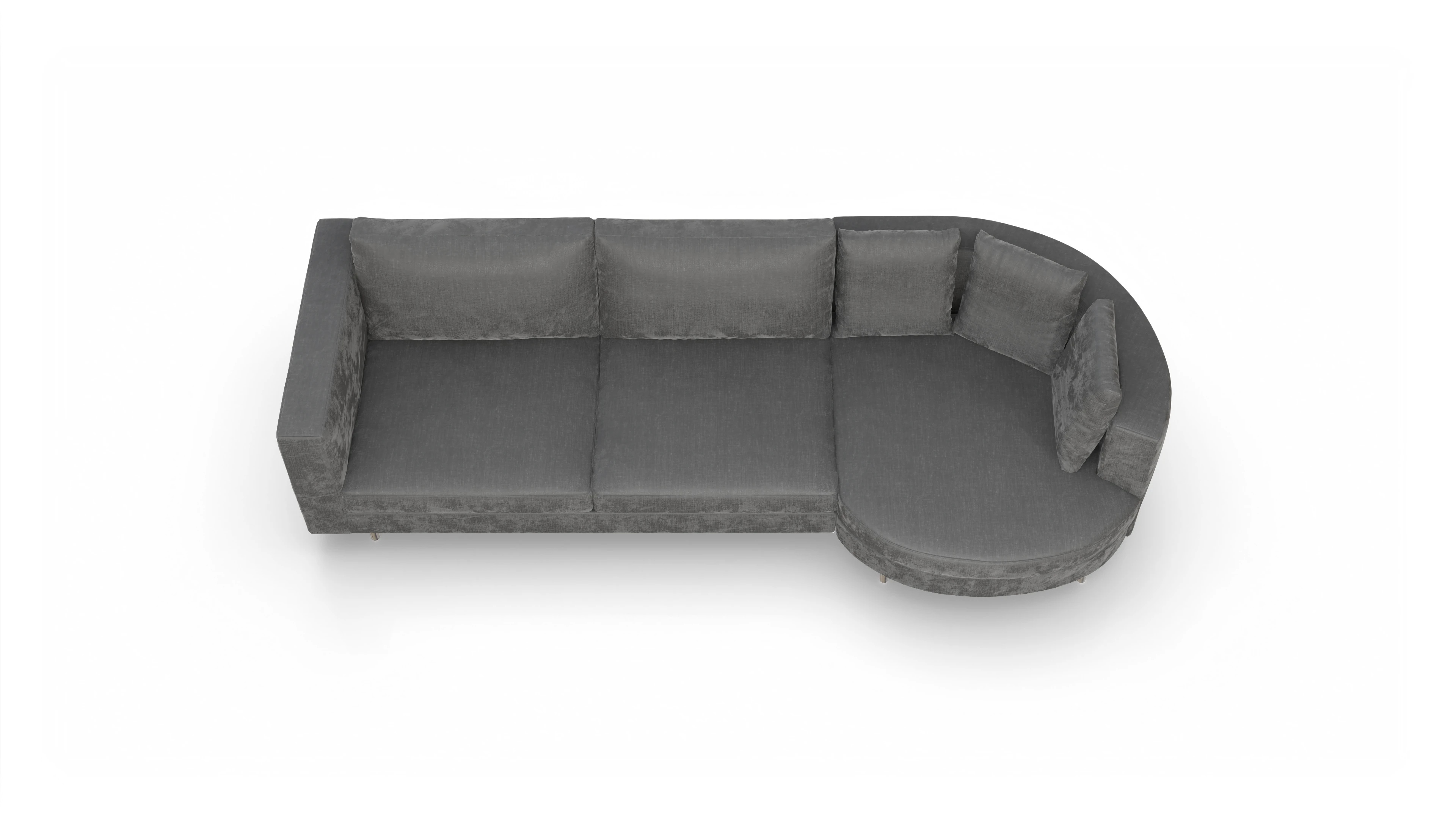 Ansicht des Produktes Silea Sofa mit Rec rechts in Stoff grau