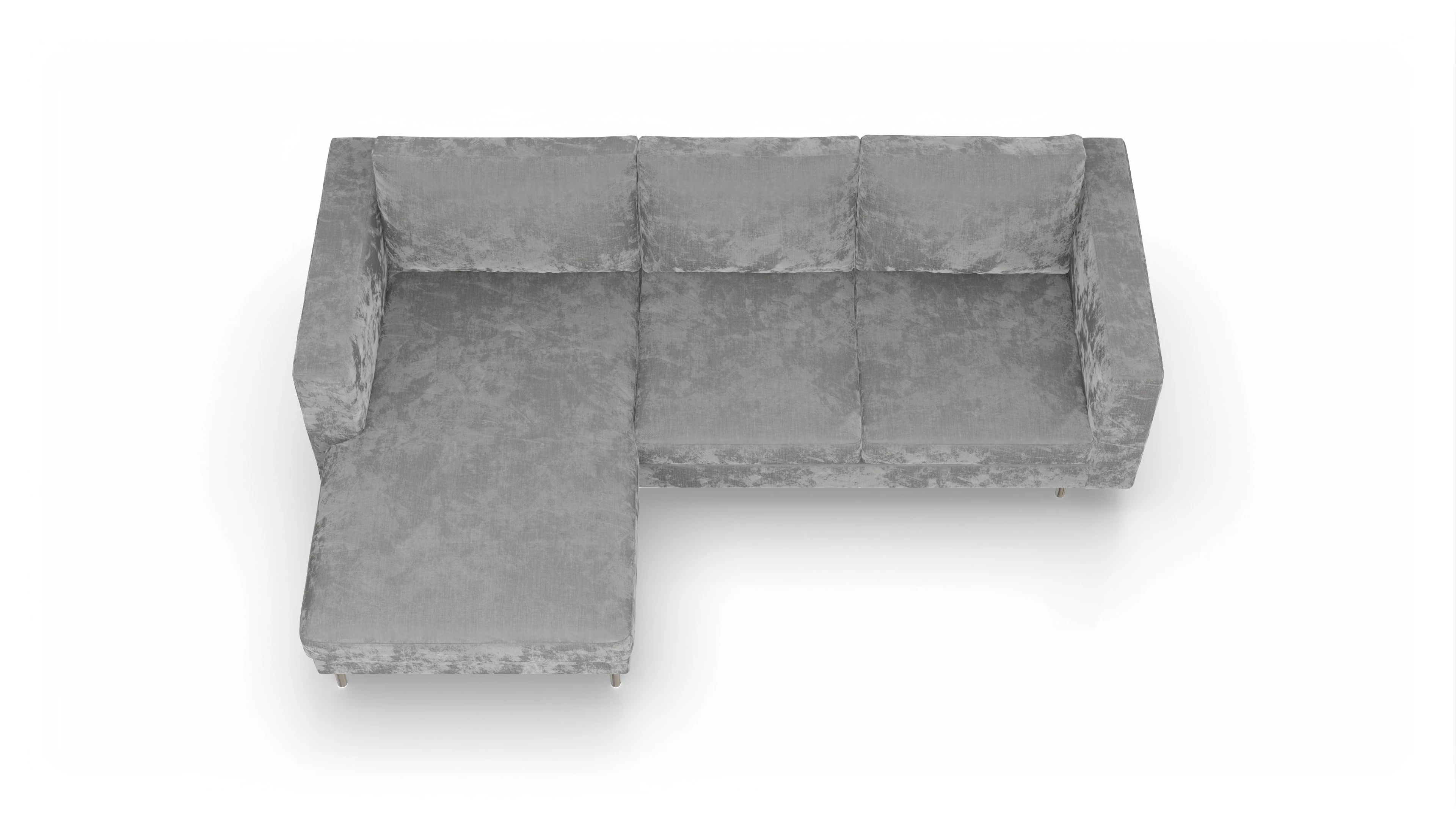 Ansicht des Produktes Silea Sofa mit Rec links in Stoff grau