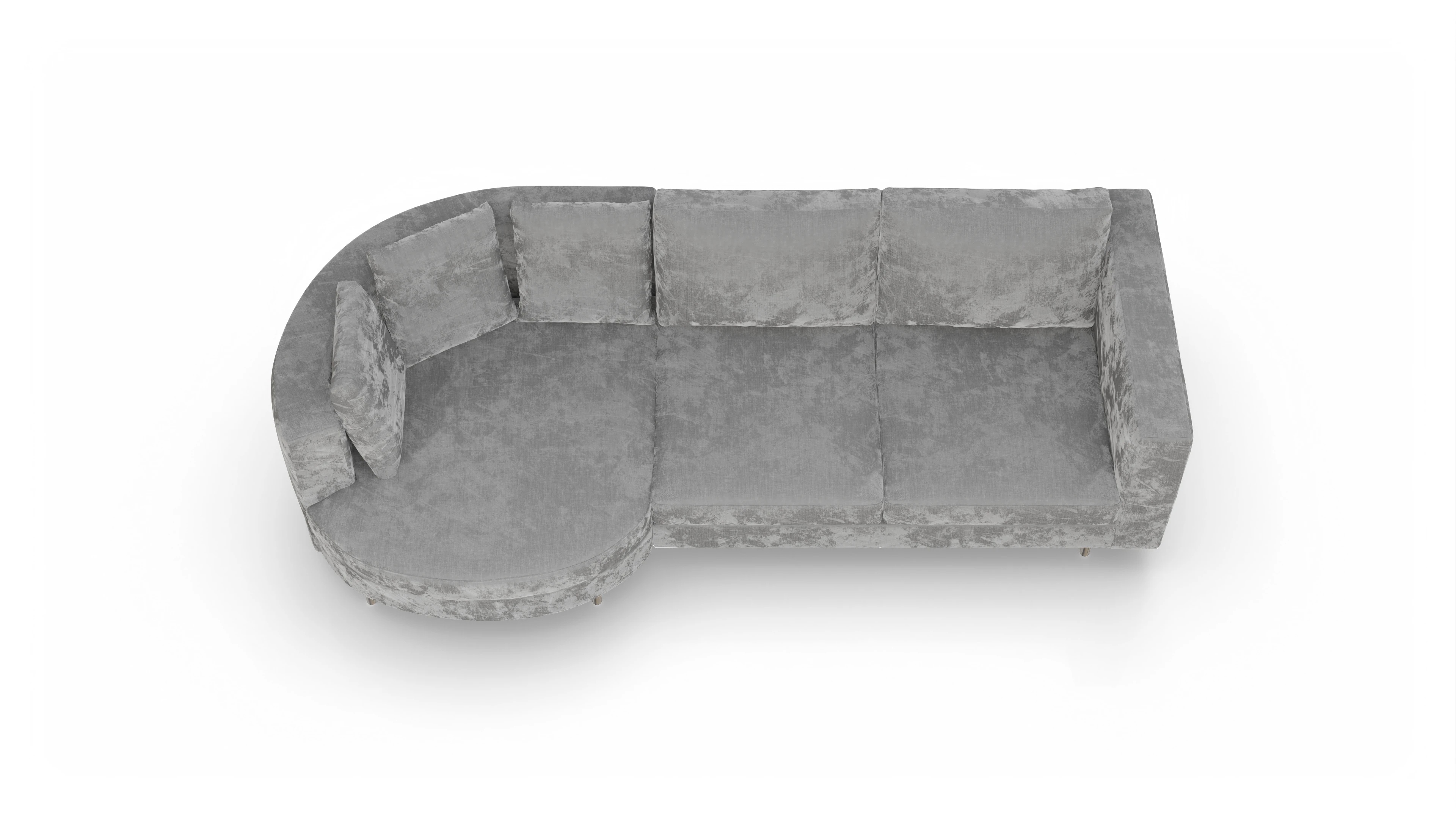 Ansicht des Produktes Silea Sofa mit Rec links in Stoff grau