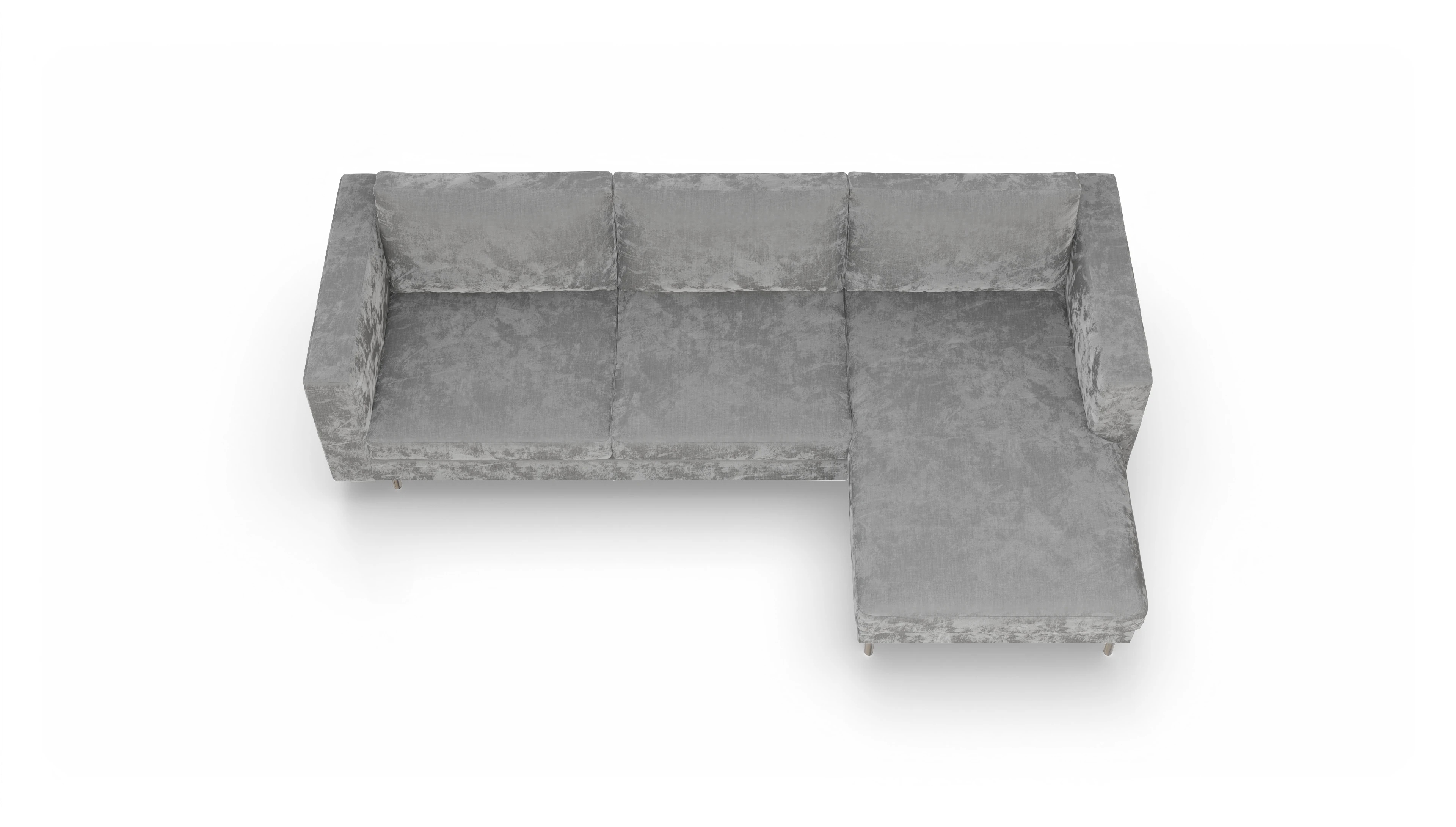 Ansicht des Produktes Silea Sofa mit Rec rechts in Stoff grau