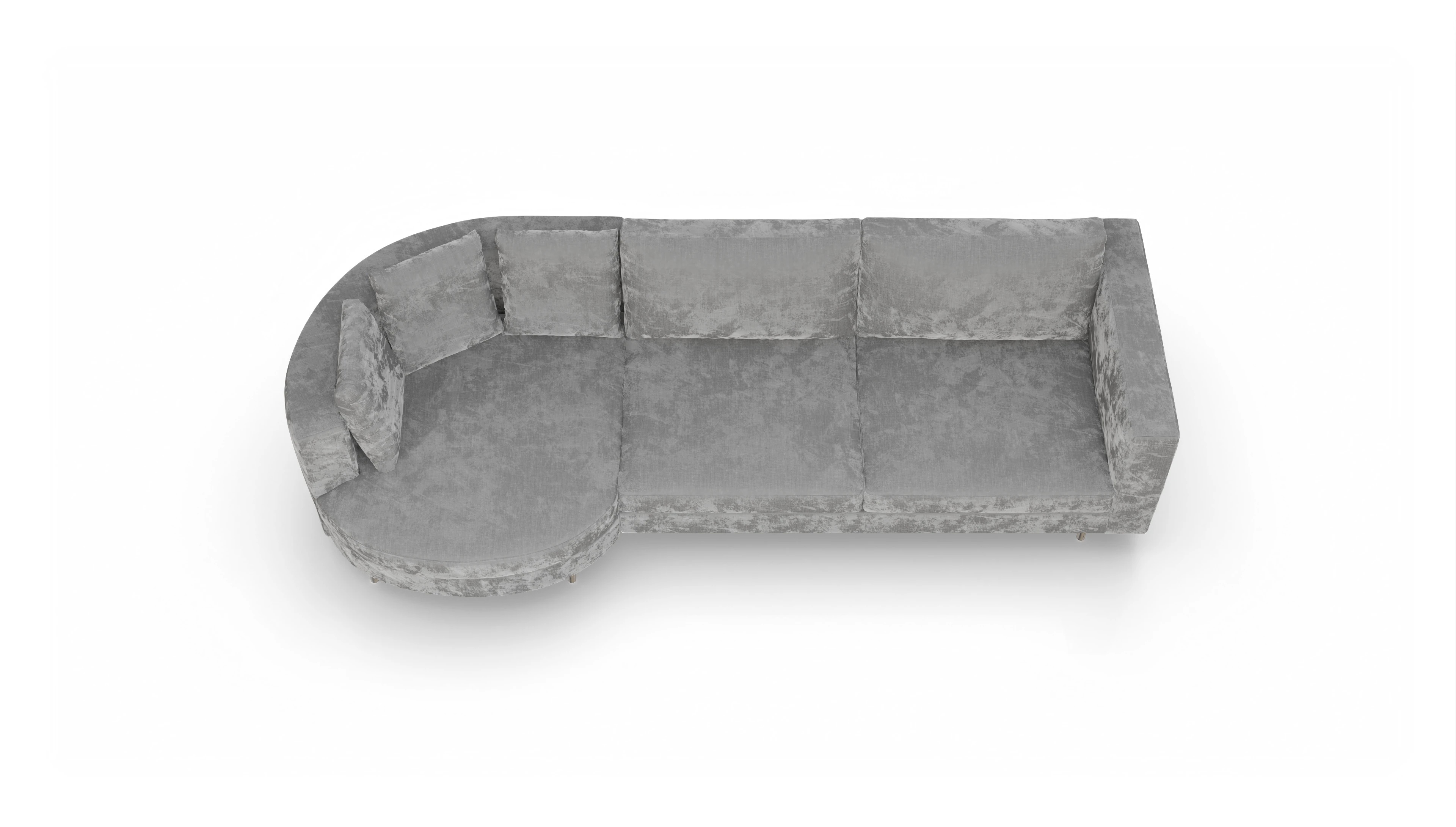 Ansicht des Produktes Silea Sofa mit Rec rechts in Stoff grau