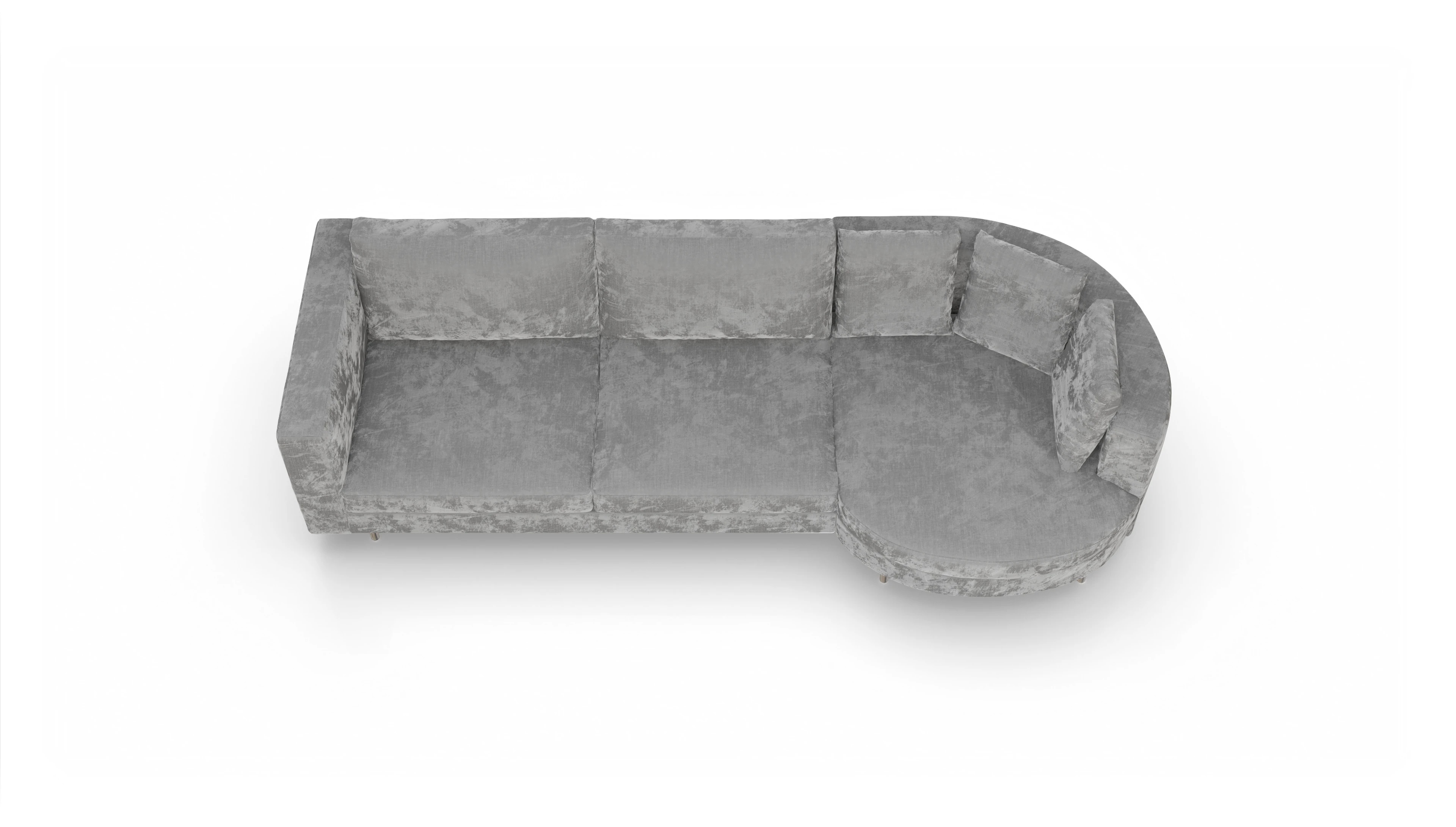 Ansicht des Produktes Silea Sofa mit Rec rechts in Stoff grau