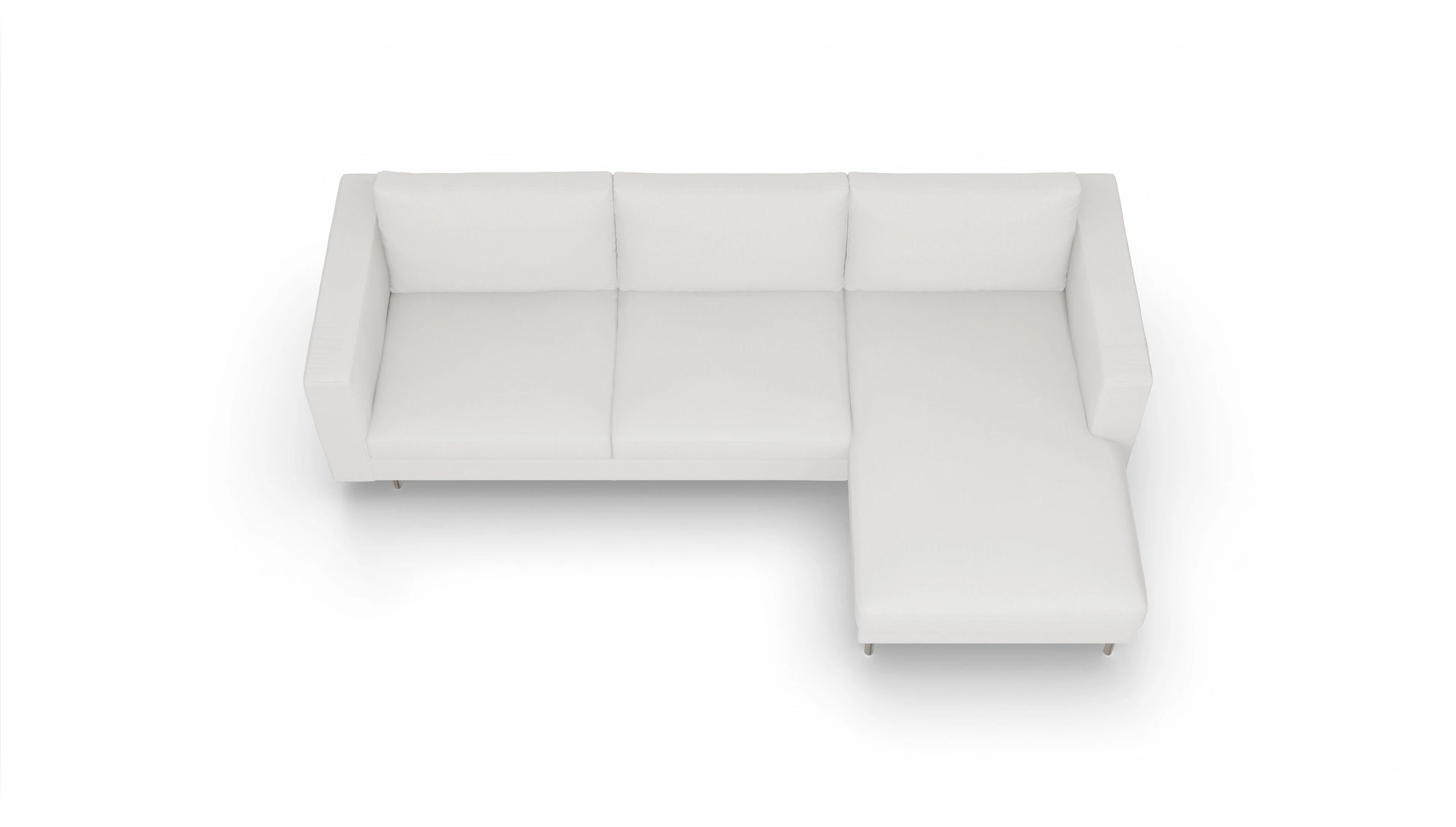 Ansicht des Produktes Silea Sofa mit Rec rechts in Stoff weiß