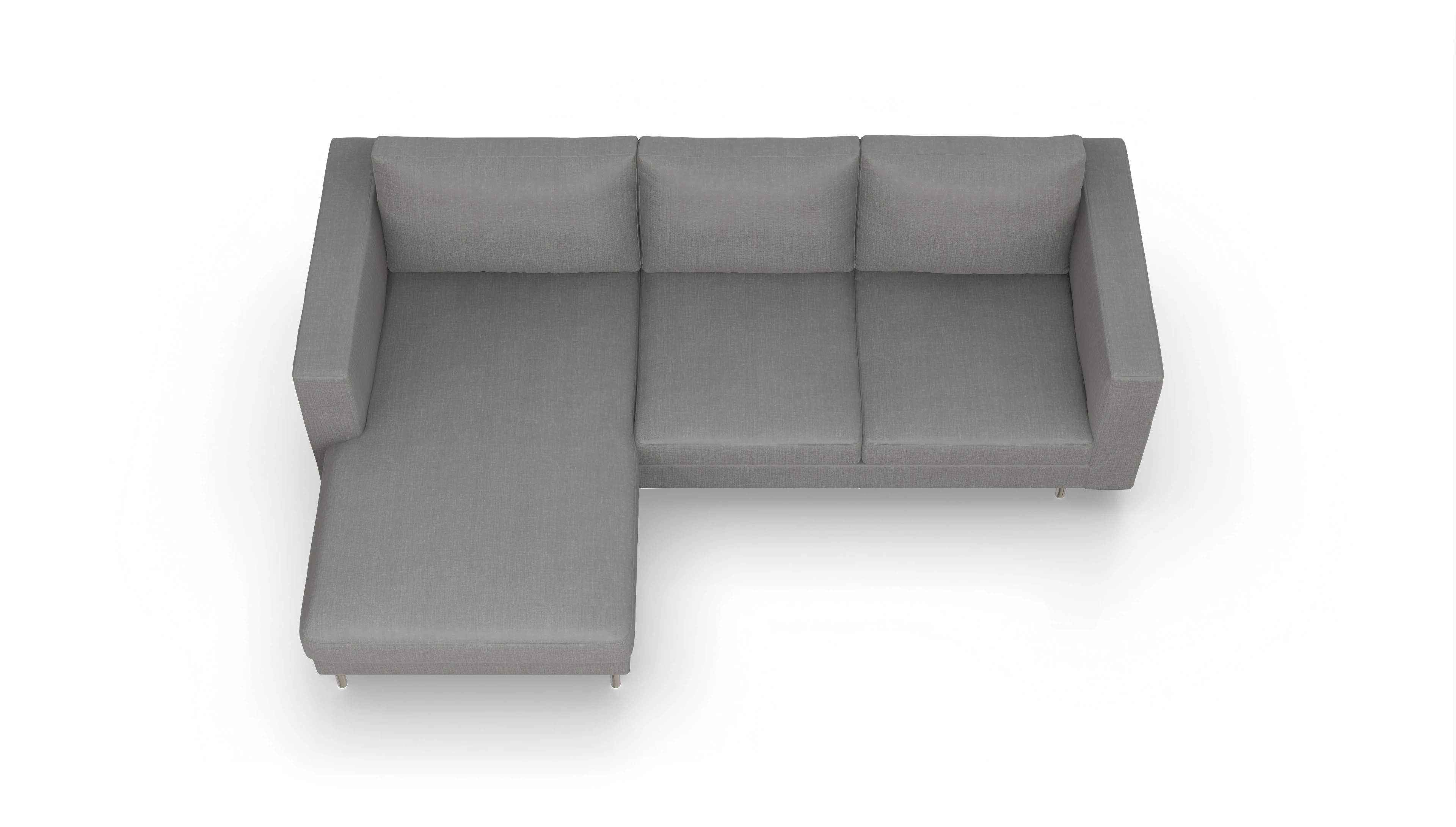 Ansicht des Produktes Silea Sofa mit Rec links in Stoff grau