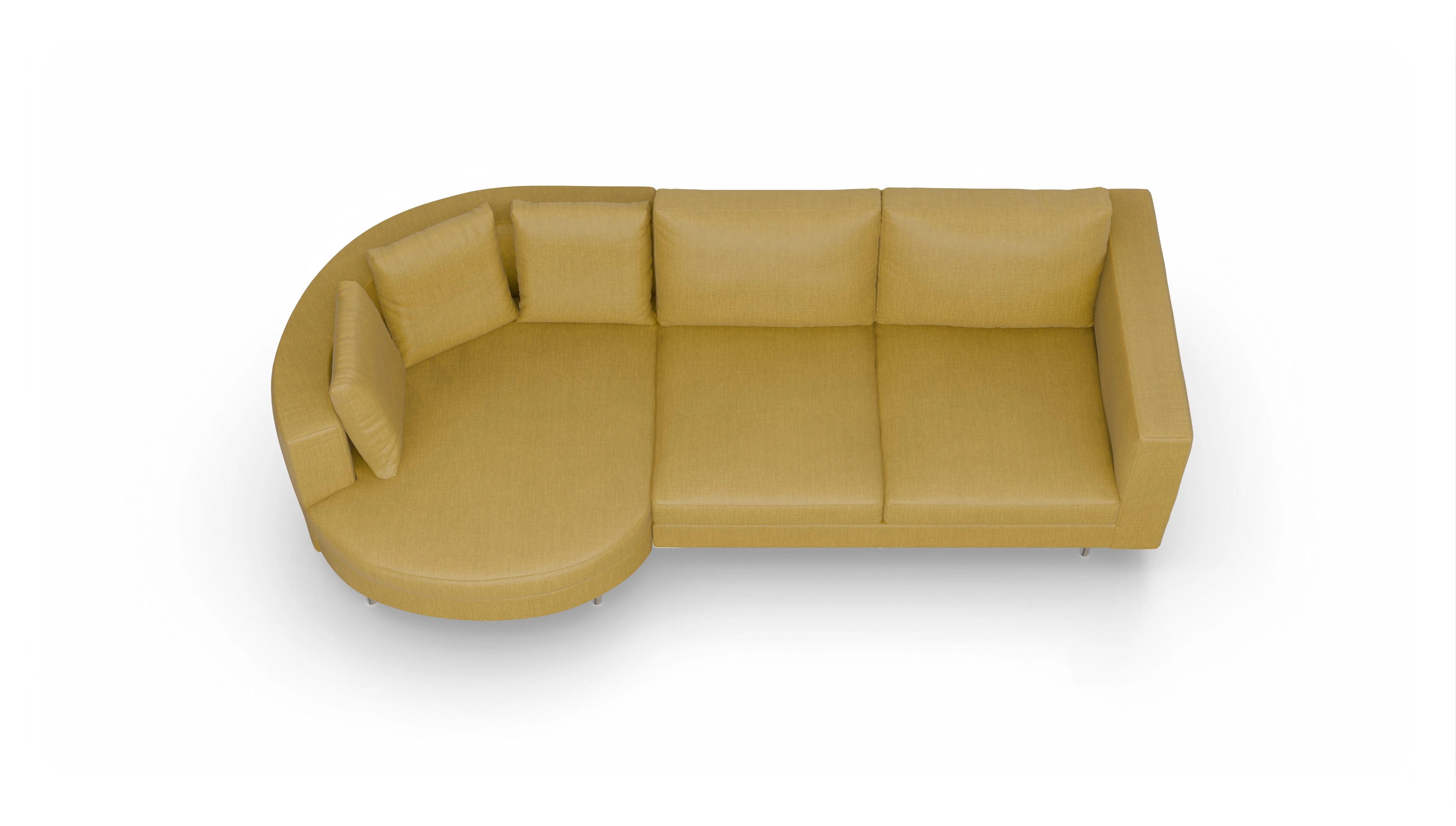 Ansicht des Produktes Silea Sofa mit Rec links in Stoff gelb