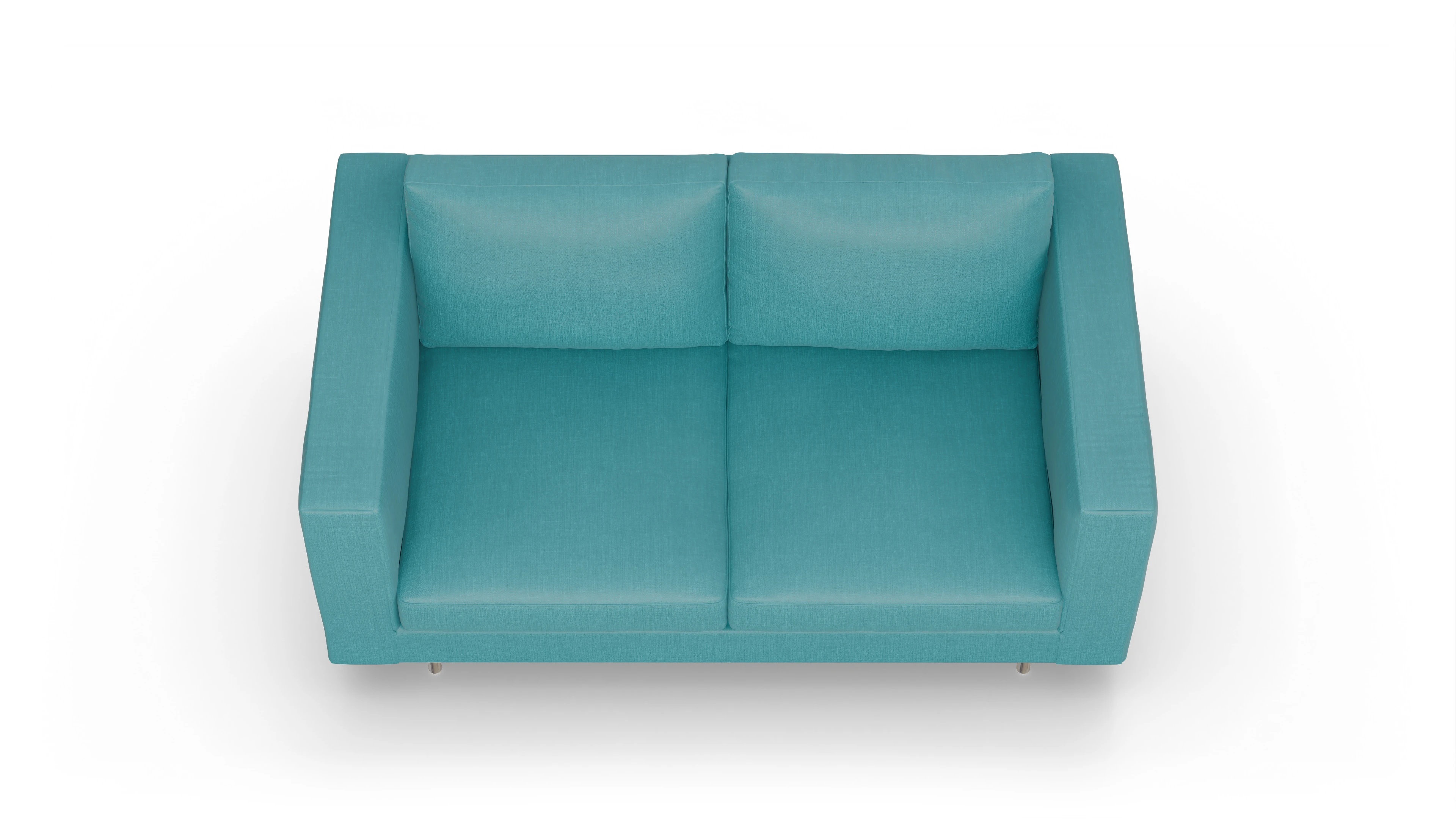 Design-Sofa Silea Ansicht des Produktes Silea 2,5-Sitzer in Stoff blau